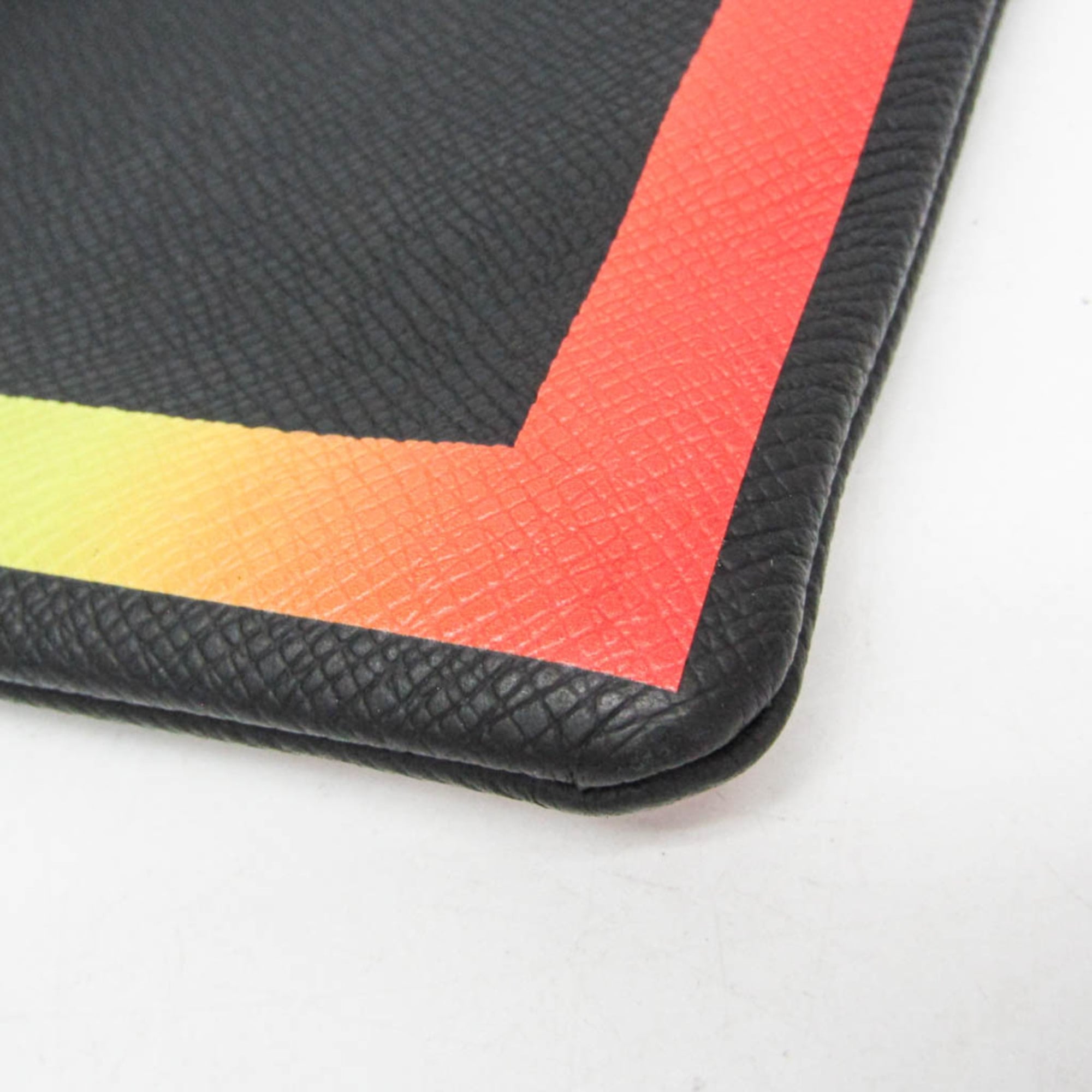Louis Vuitton Taiga Rainbow Pochette M30347 Men,Women Clutch Bag Black,Multi-color — Like New