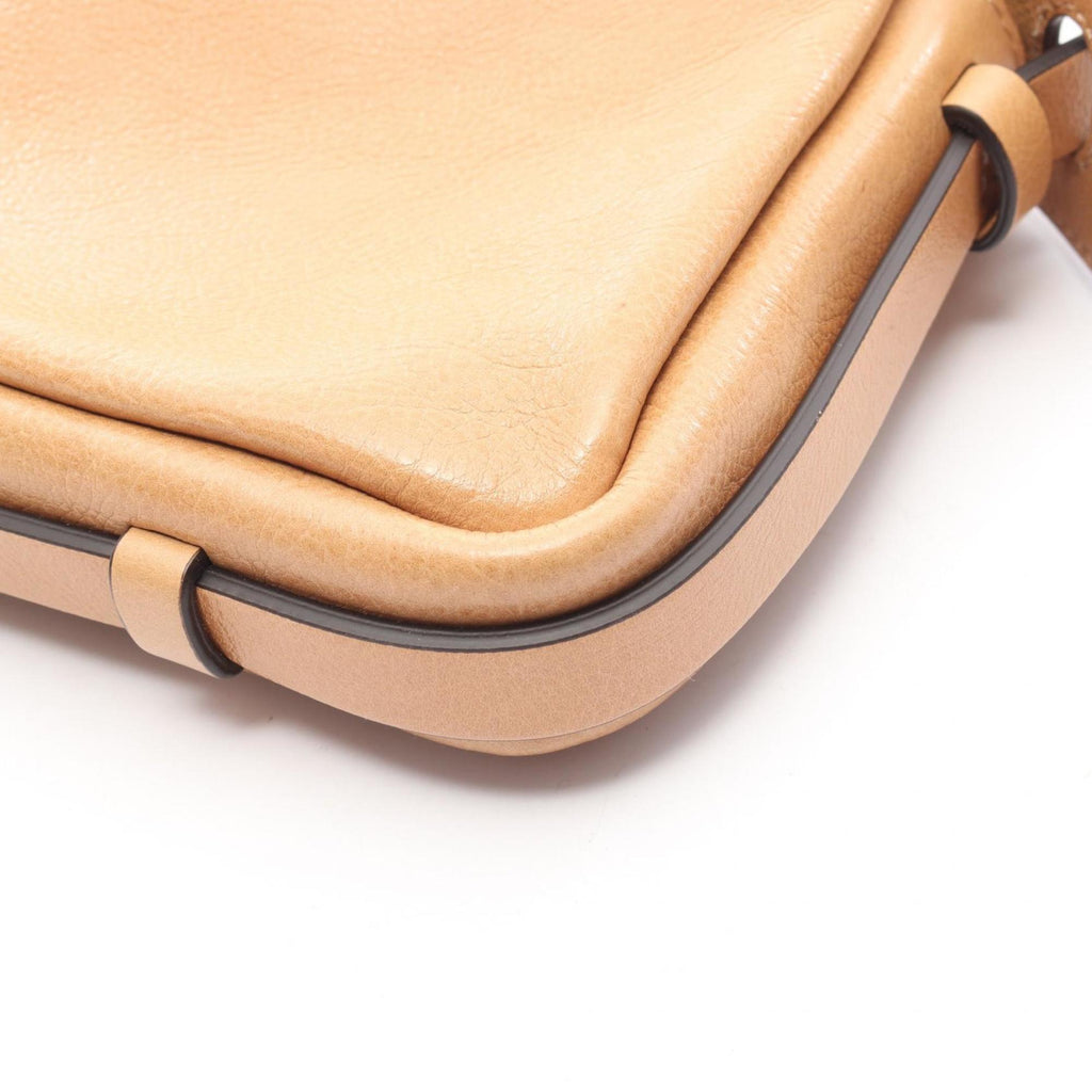 FENDI Simply FENDY Mini Shoulder Bag, Leather, Women's, Beige, 8BS097