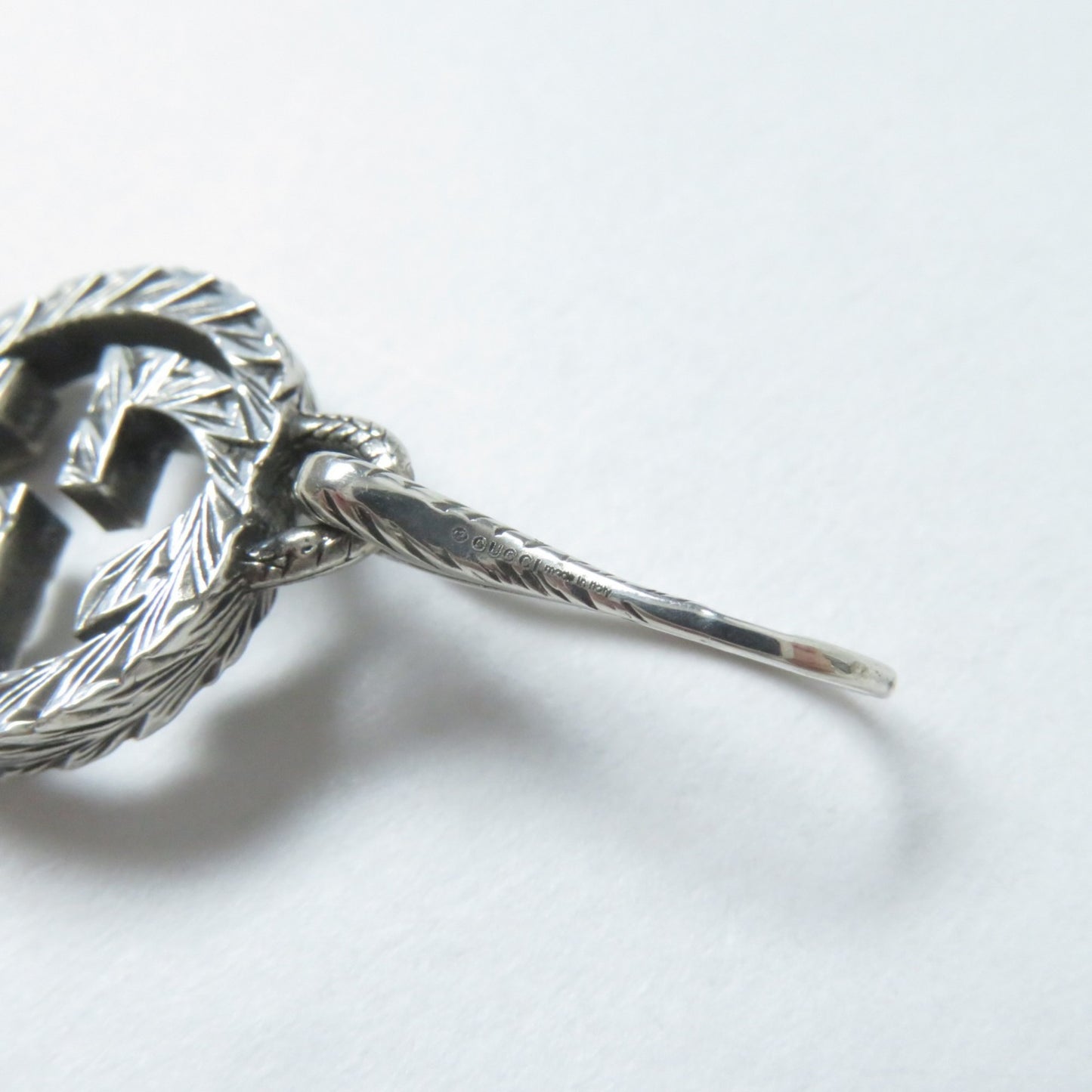 GUCCI Interlocking G Arabesque Binaural Earrings, 925 Sterling Silver, Women's, Box and Dust Bag Included