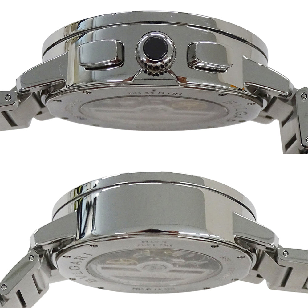 Bulgari BVLGARI Men's Watch, Brand: Chronograph Automatic AT Stainless Steel SS BB41SCH Silver Black — Good