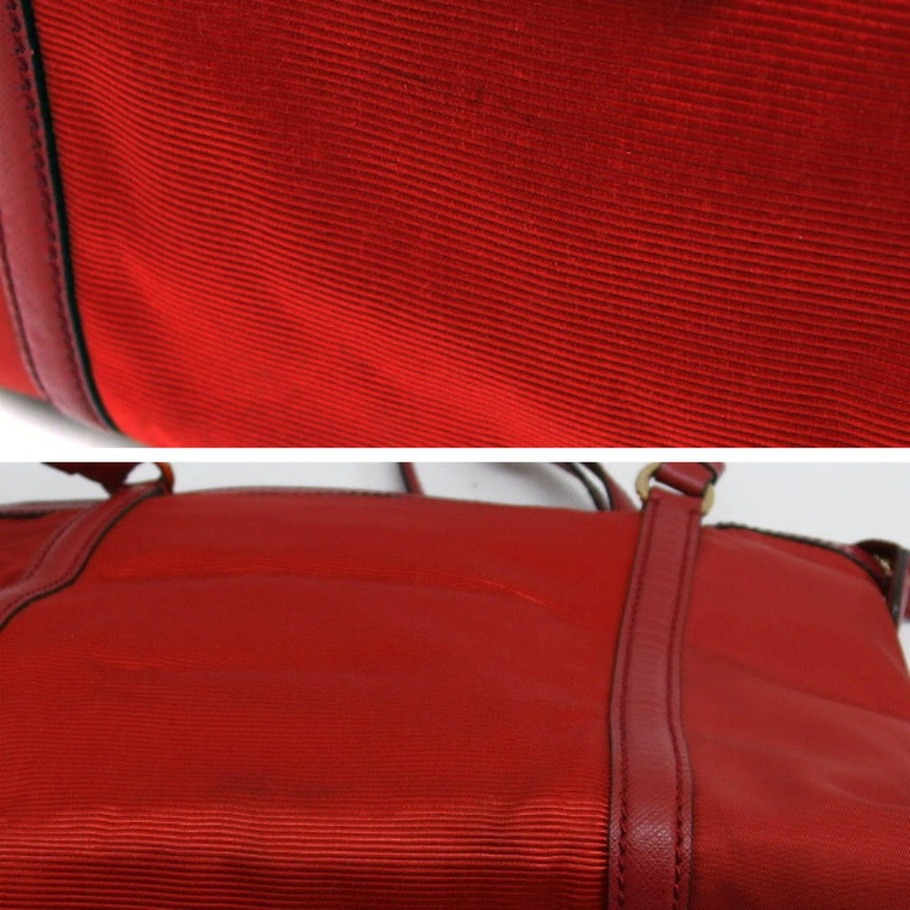 Salvatore Ferragamo Vara Ribbon Nylon Tote Bag Red