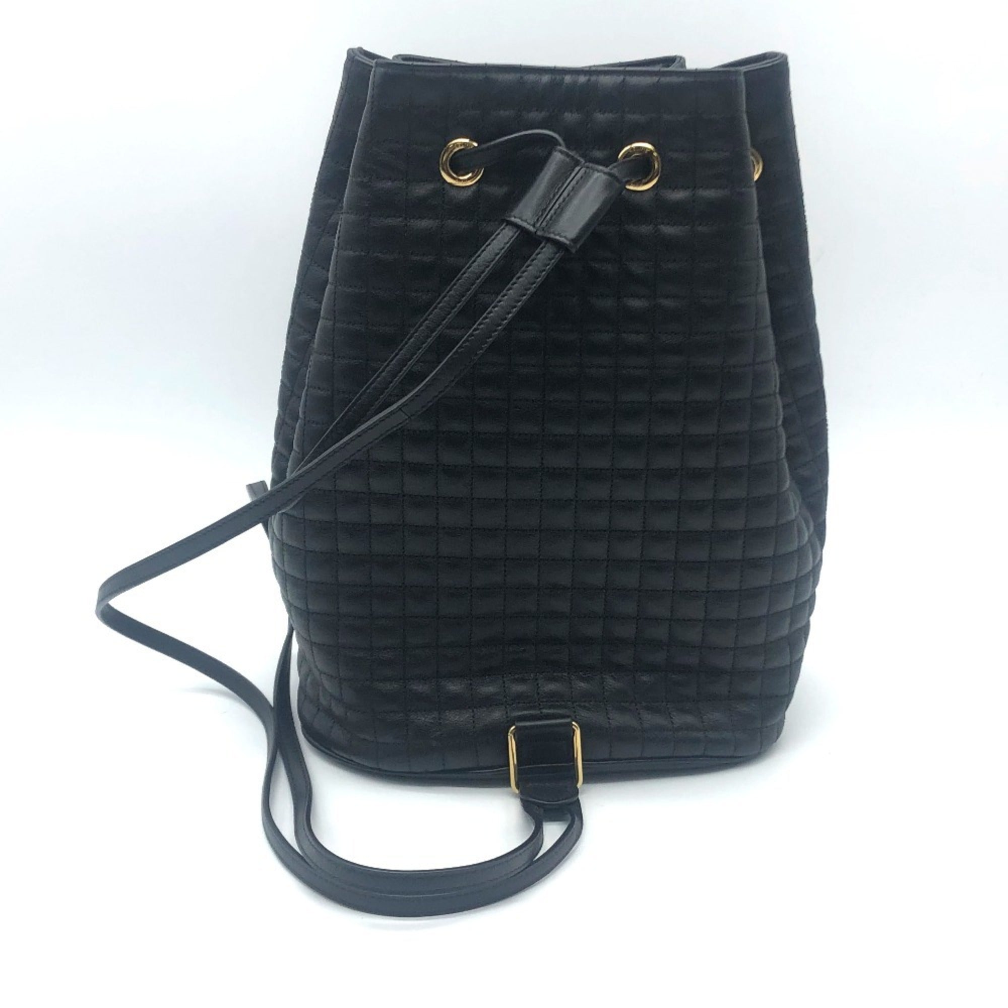 CELINE 188373BFI Small C Charm Backpack Leather Women's Black x — New - Store Return