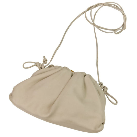 BOTTEGA VENETA Mini The Pouch Leather Shoulder Bag 585852 Ivory Women's