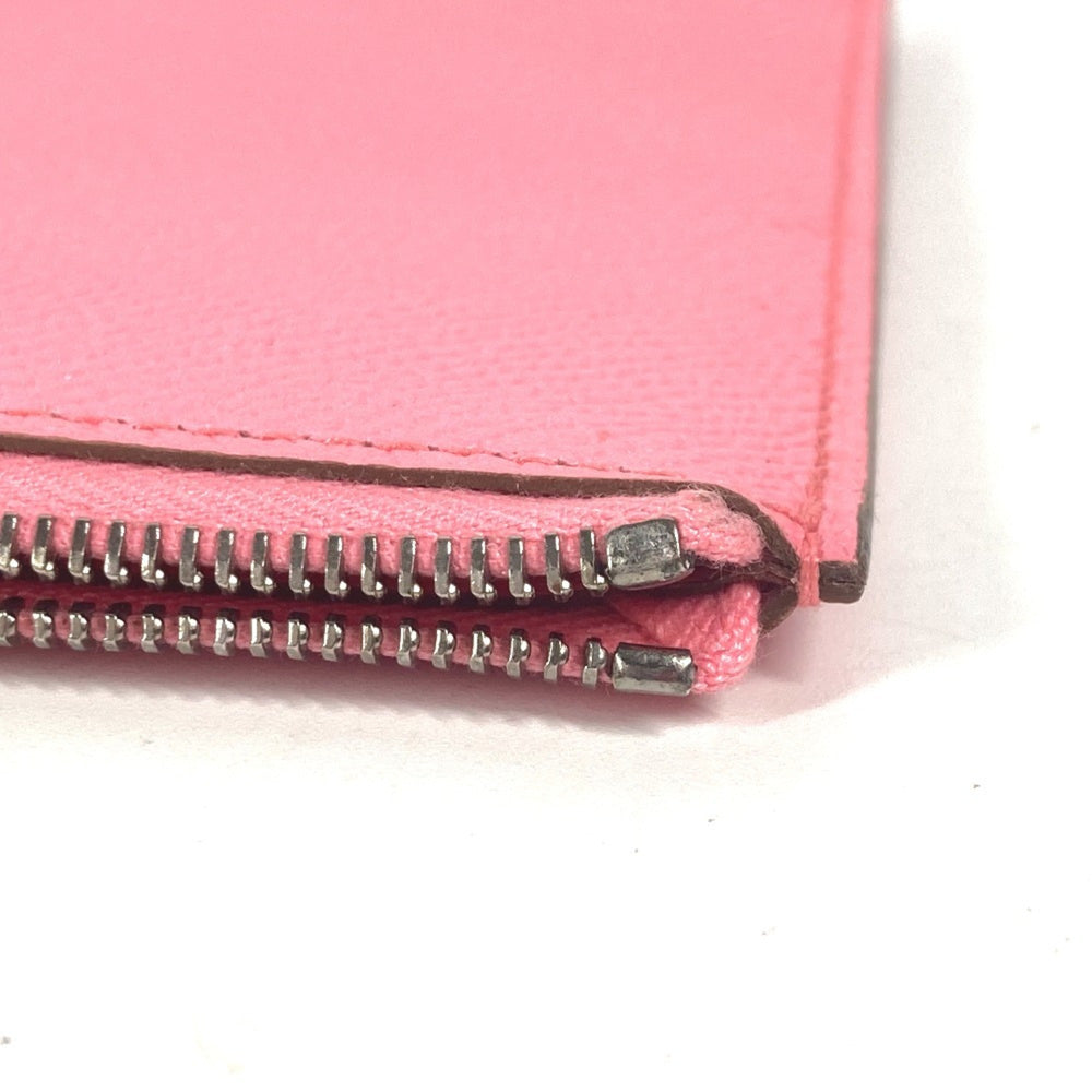 HERMES Calvi GM Flat Pouch with Pouch, Bifold Clutch Bag, Epsom Leather, Unisex, Brown and Pink, Like New — Like New