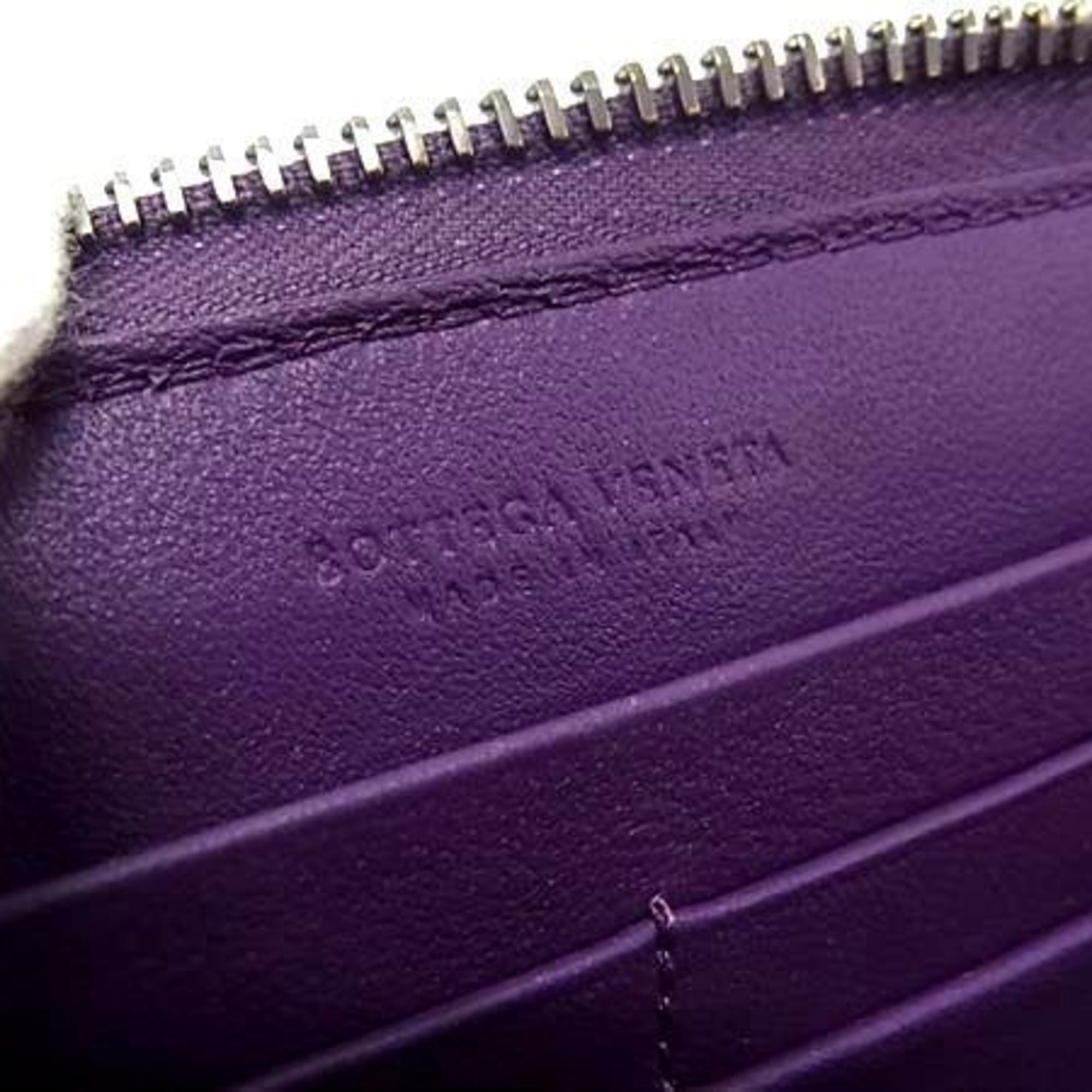 BOTTEGA VENETA Intrecciato Wallet 114076 Purple Leather Round Long for Men and Women