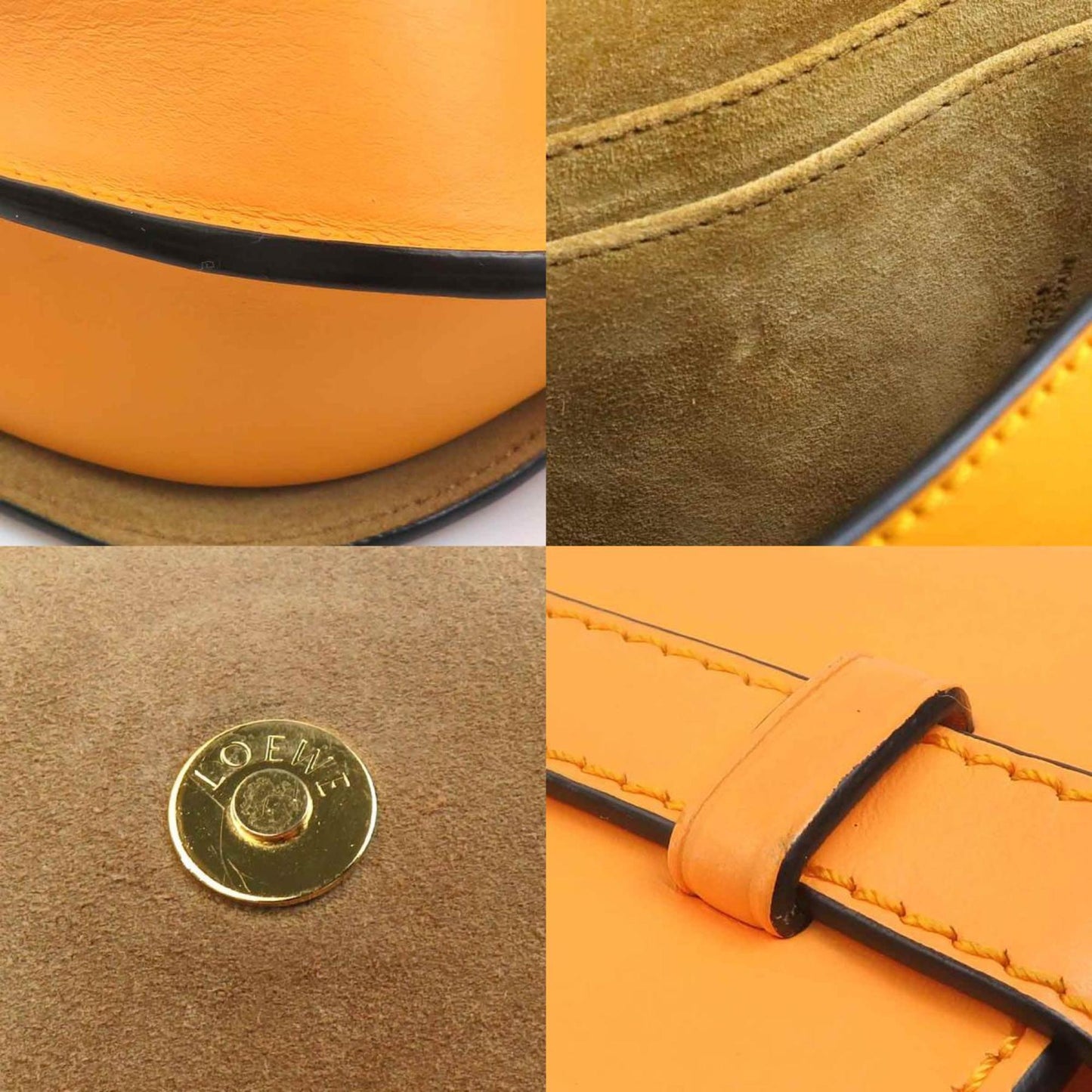 LOEWE Gate Dual Mini Shoulder Bag in Orange Leather, Women's, 90205g