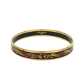 Hermes Excellent condition Hermès enamel PM bangle, metal black and gold, Y stamp (2020 model), black, 1136