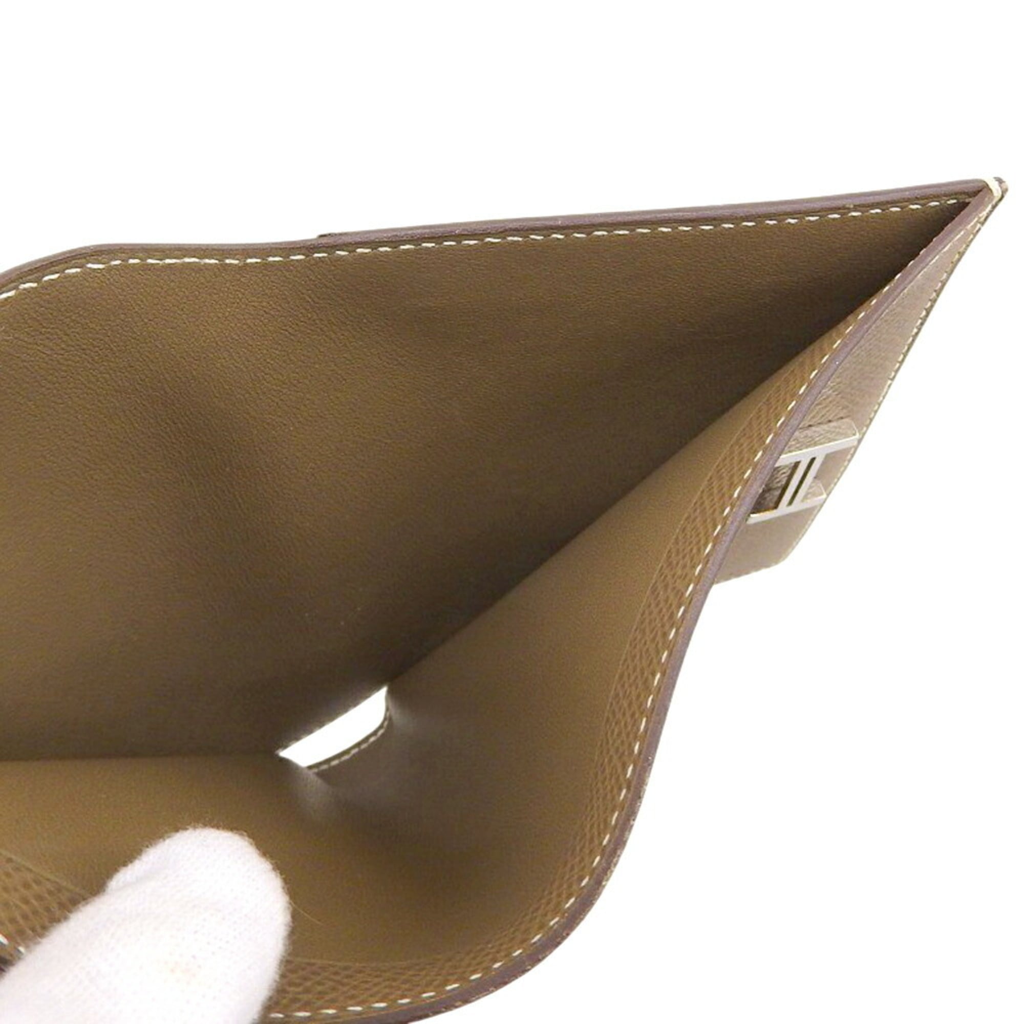 Hermes Hermès Bearn Compact Y Stamp Bifold Wallet in Epson Etoupe