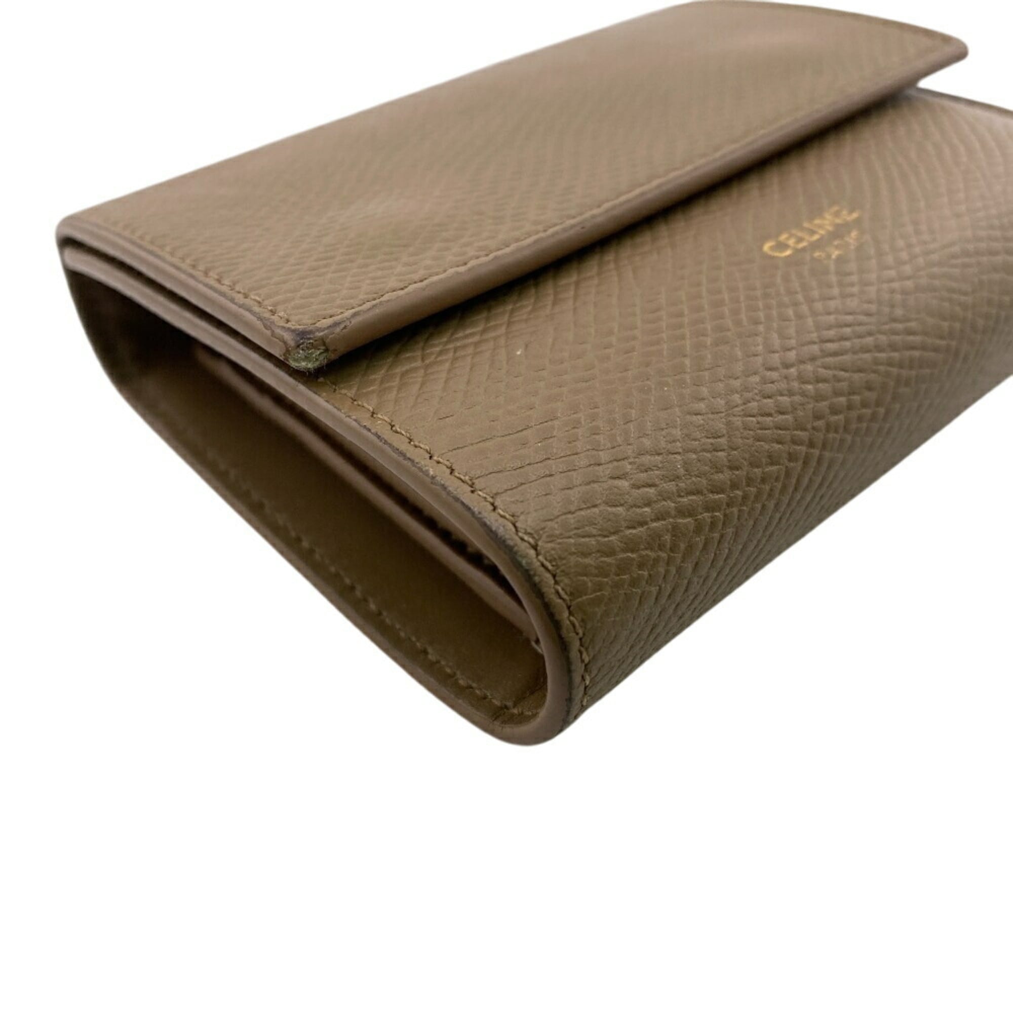 CELINE Trifold Wallet Brown Women's