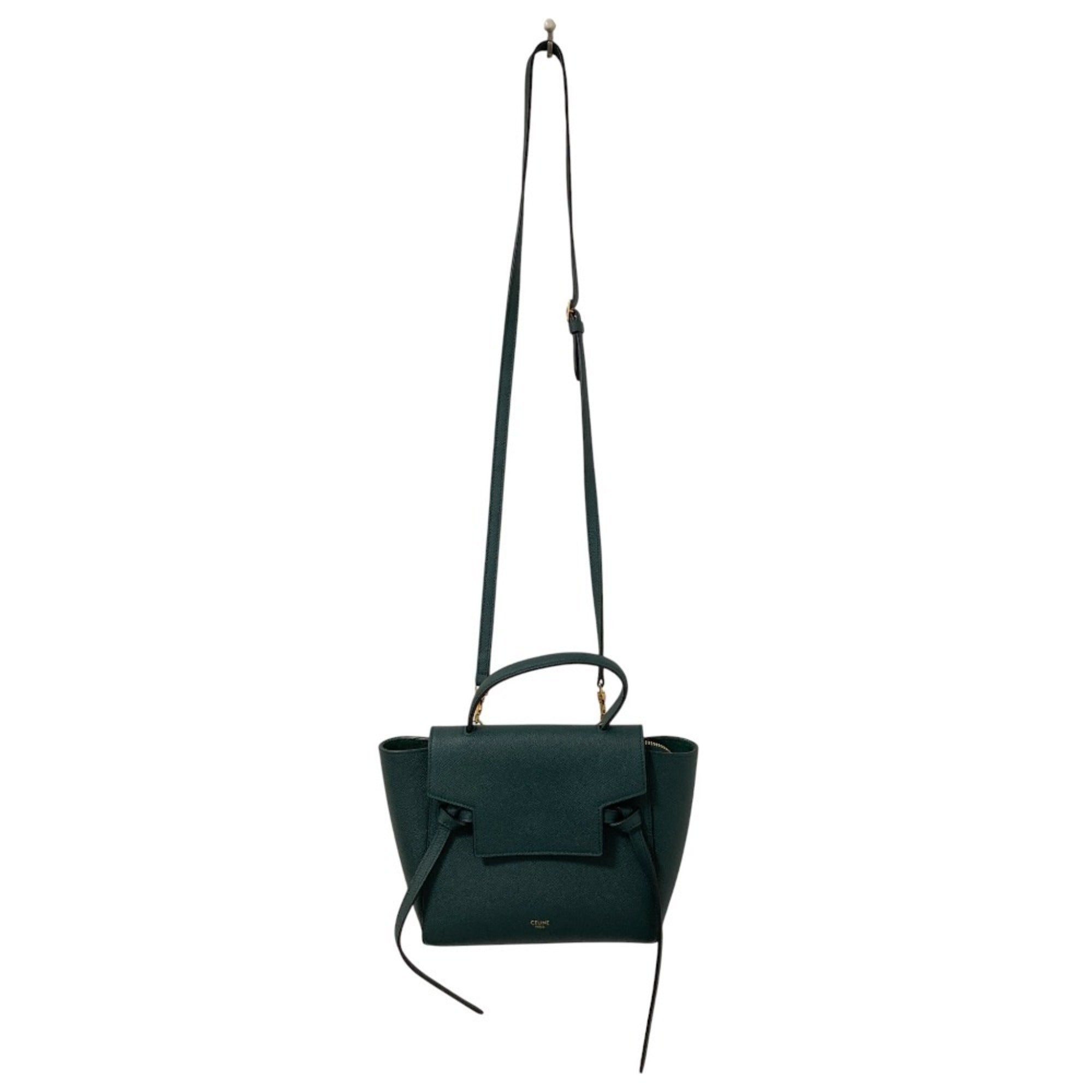 CELINE Nano Belt Bag, 2-Way Shoulder Bag/Handbag, Green, Women's — Like New