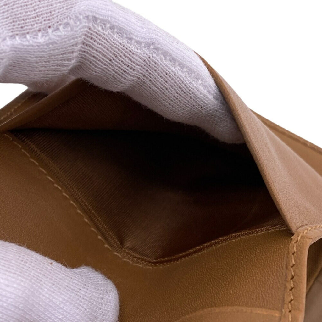 CELINE Macadam Tri-fold Wallet, Beige, Women's