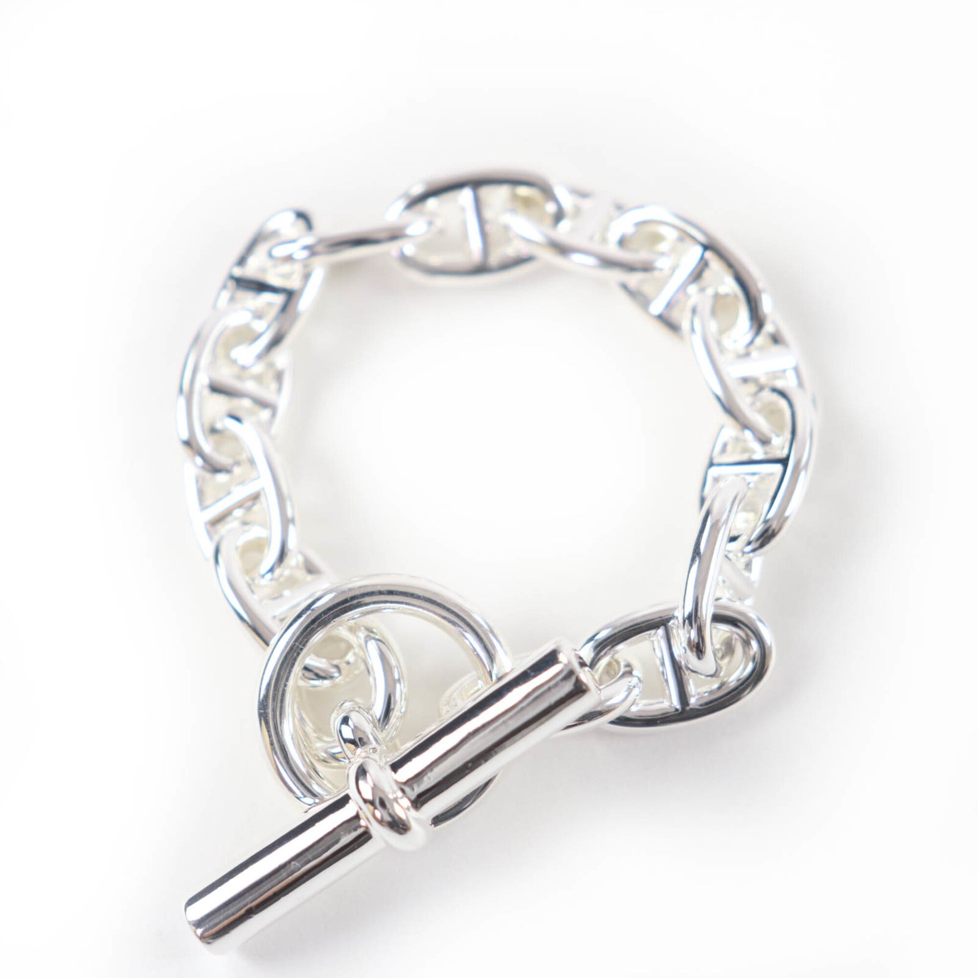 HERMES Chaine d'Ancre MM AG925 Bracelet Bangle, 13 links, Made in France, 2023 model, Weight: 49.36g, Women's — Like New