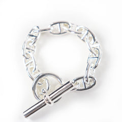 HERMES Chaine d'Ancre MM AG925 Bracelet Bangle, 13 links, Made in France, 2023 model, Weight: 49.36g, Women's — Like New