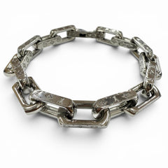 LOUIS VUITTON (Louis Vuitton) 2022 Model M00308 Bracelet Chain Monogram Metal Approx. 22cm Silver L Made in Italy Men's — Like New