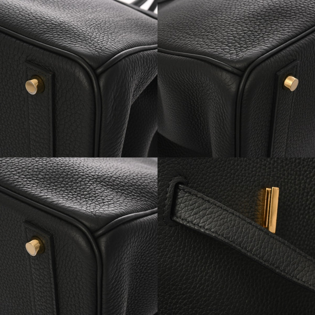 HERMES Birkin 40 Black C Stamp (circa 2018) Unisex Togo Handbag A Rank Pre-owned Ginzo