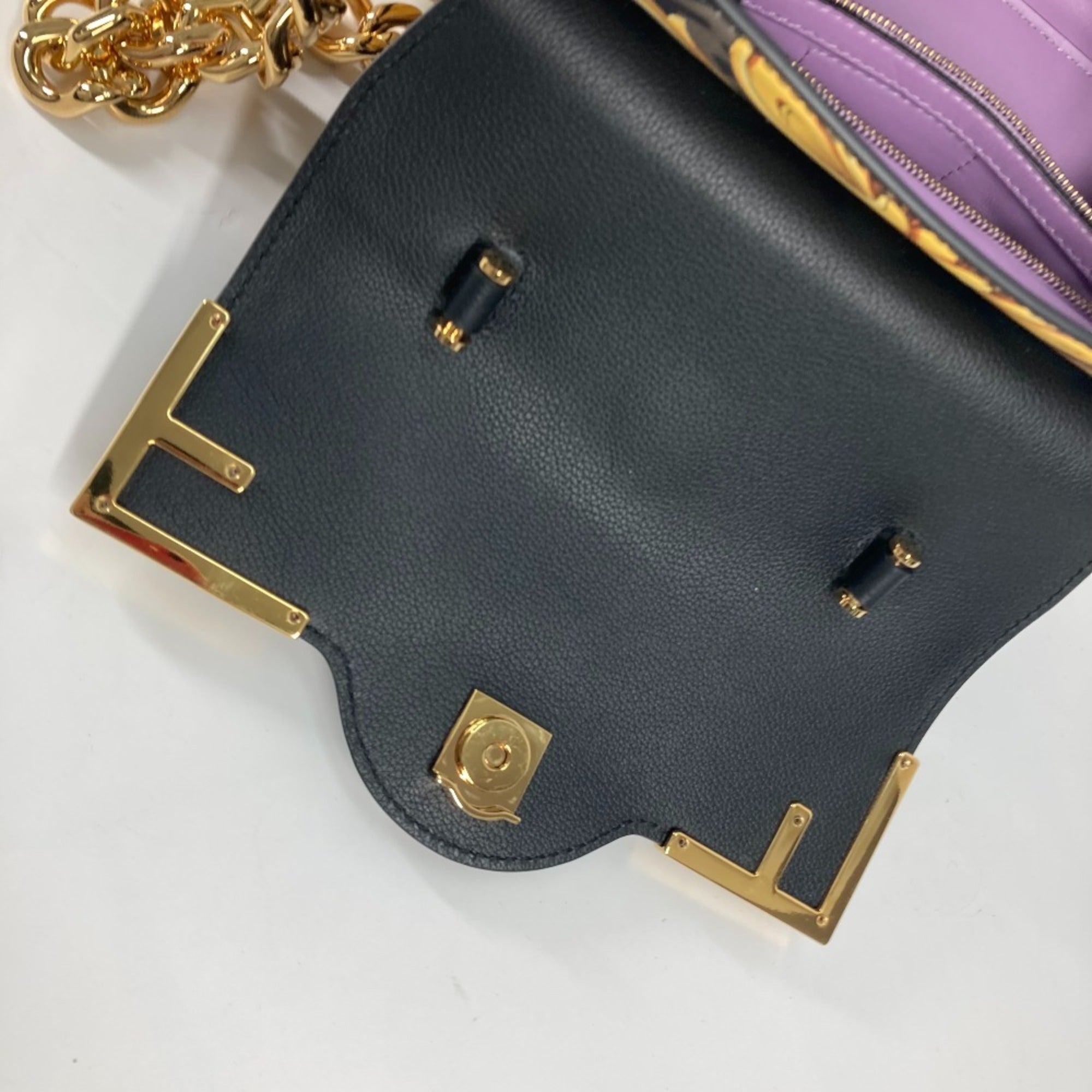 FENDI Versace collaboration VERSACE La Medusa satchel bag Zucca FENDACE Fenderche shoulder handbag leather ladies brown — New - Store Return