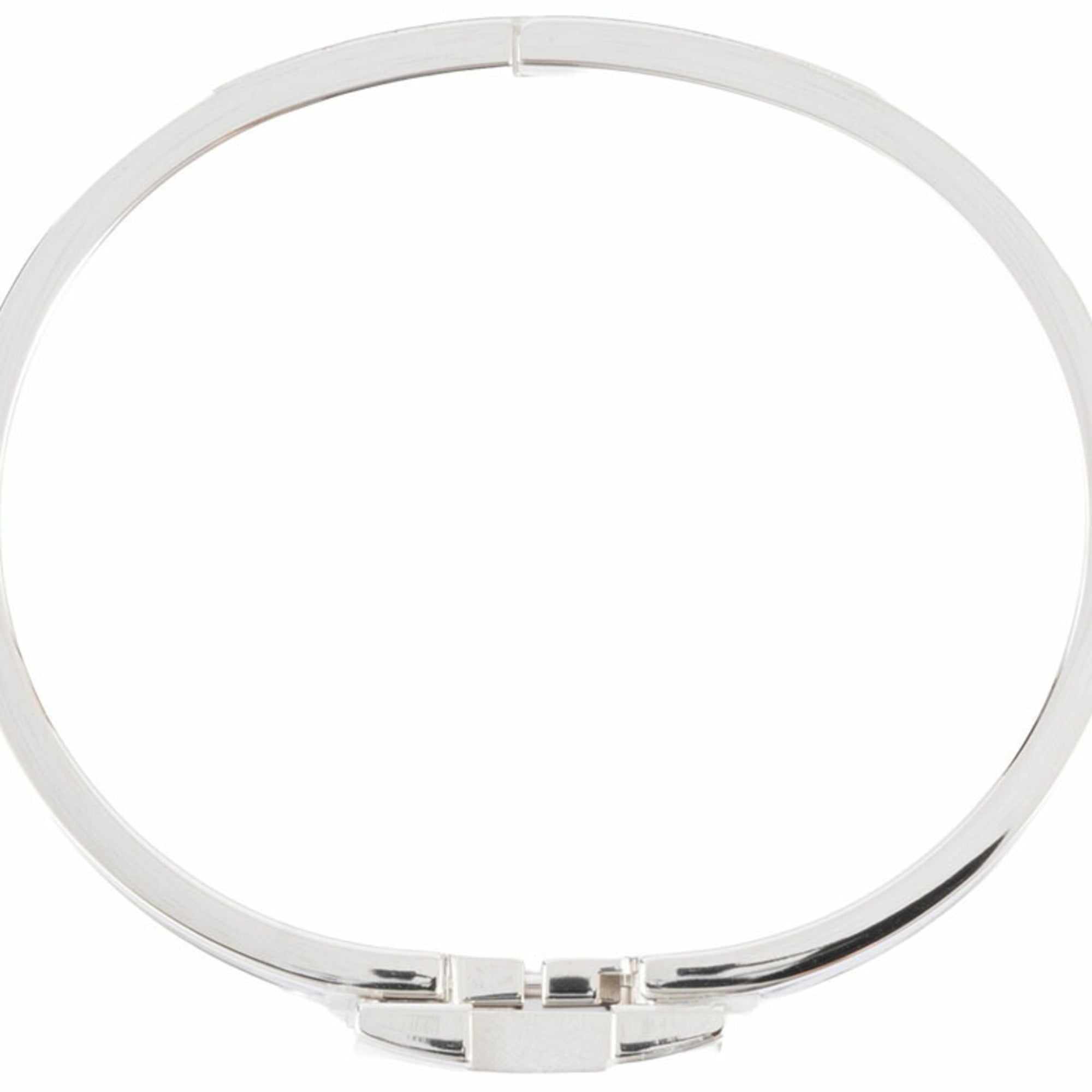 Hermes Enamel Bracelet Click H Bangle H700001 FP01PM Metal Black Silver Women's HERMES — New - Store Return