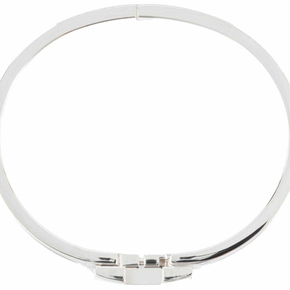 Hermes Enamel Bracelet Click H Bangle H700001 FP01PM Metal Black Silver Women's HERMES — New - Store Return