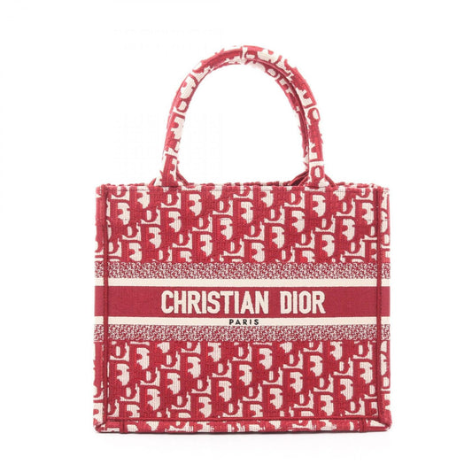 Christian Dior Dior BOOK TOTE Small Oblique Canvas Tote Bag for Women, Red and White
