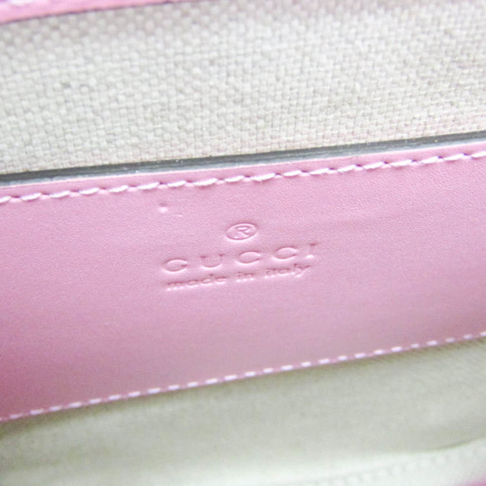 Gucci Bamboo 702106 Women's Leather Backpack,Handbag,Shoulder Bag Pink — Like New