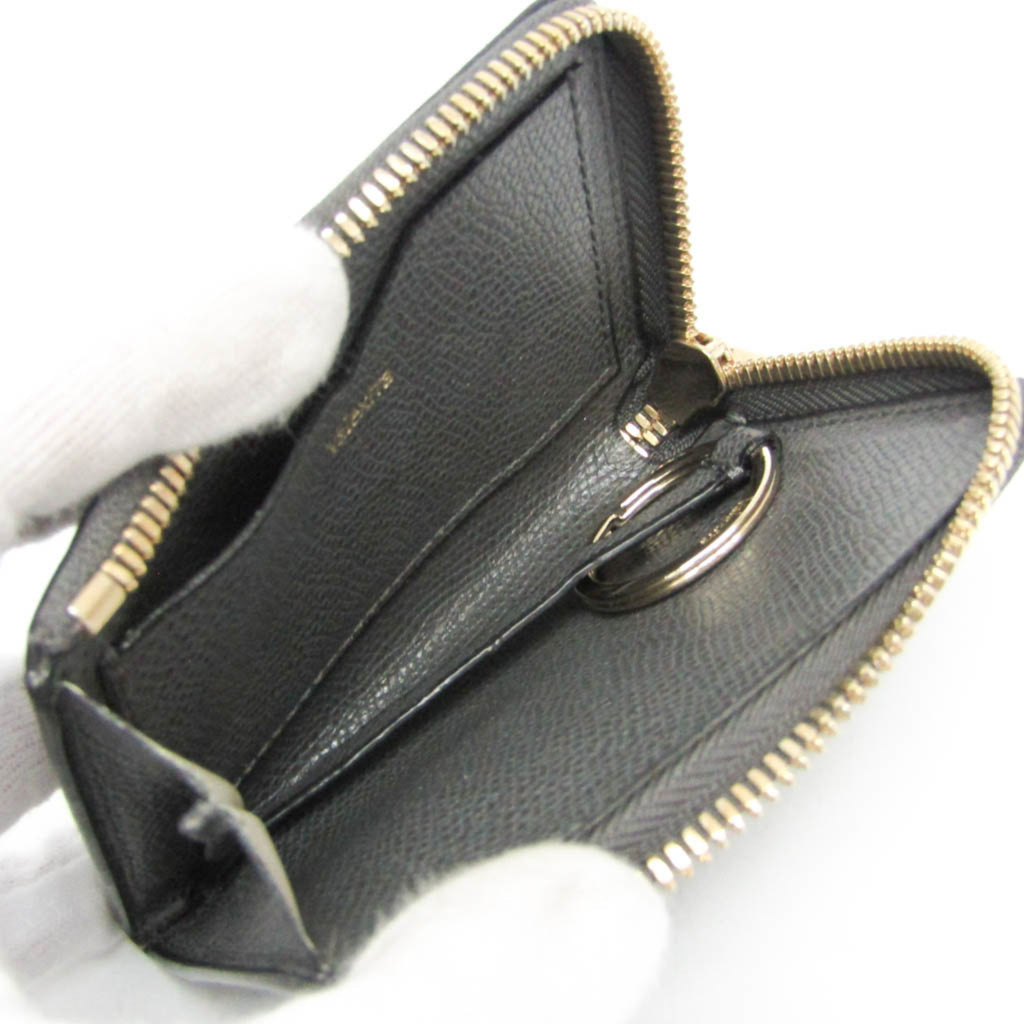 Valextra Multi-case Key Ring Men,Women Leather Coin Purse/coin Case Gray