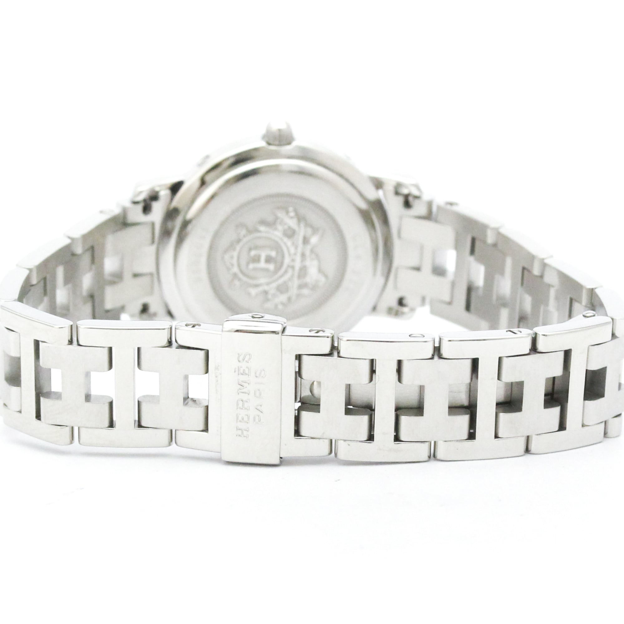 HERMES Clipper Stainless Steel Quartz Ladies Watch CL4.210 Polished — Very Good