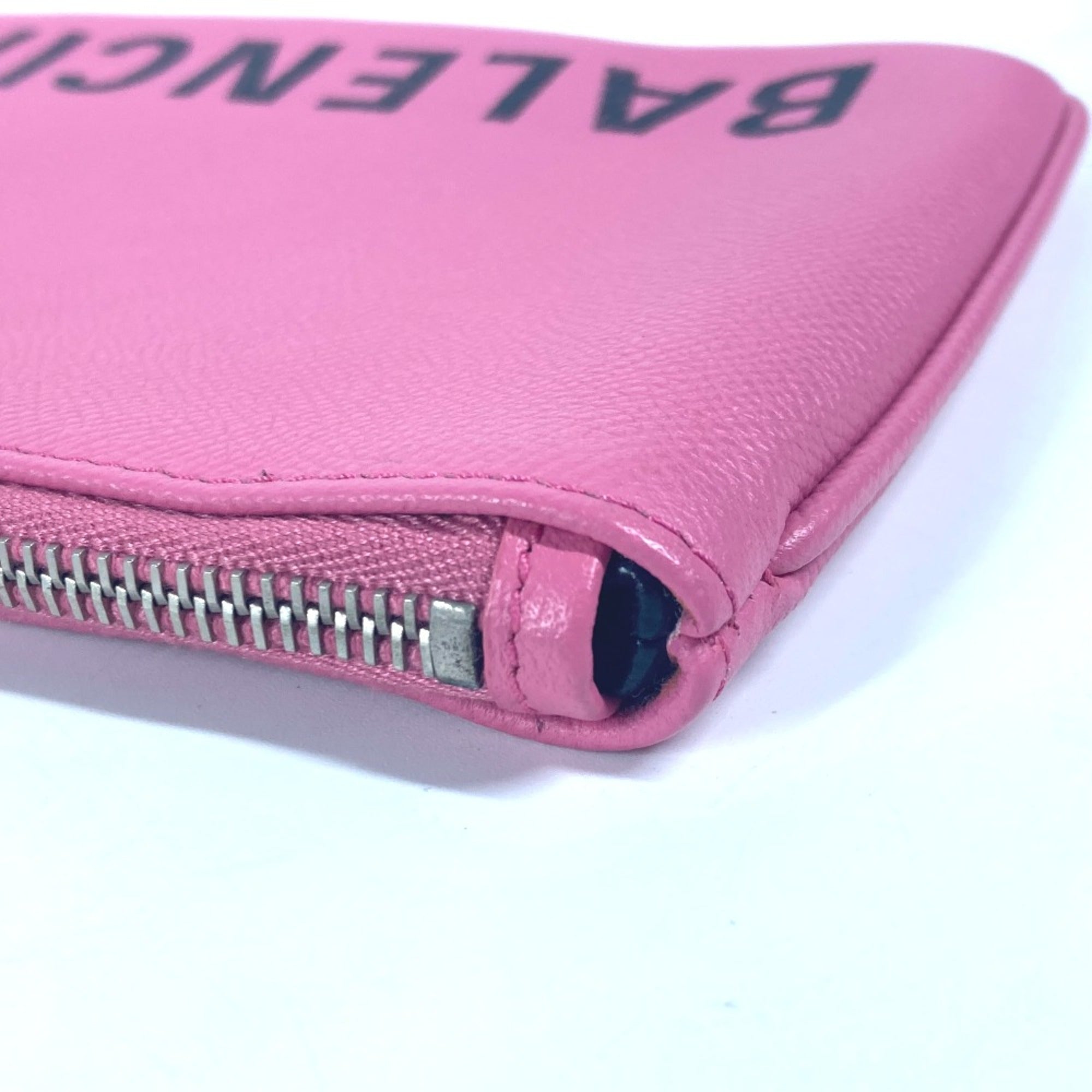 Balenciaga 545773 logo pouch bag Clutch bag pink Black — Like New