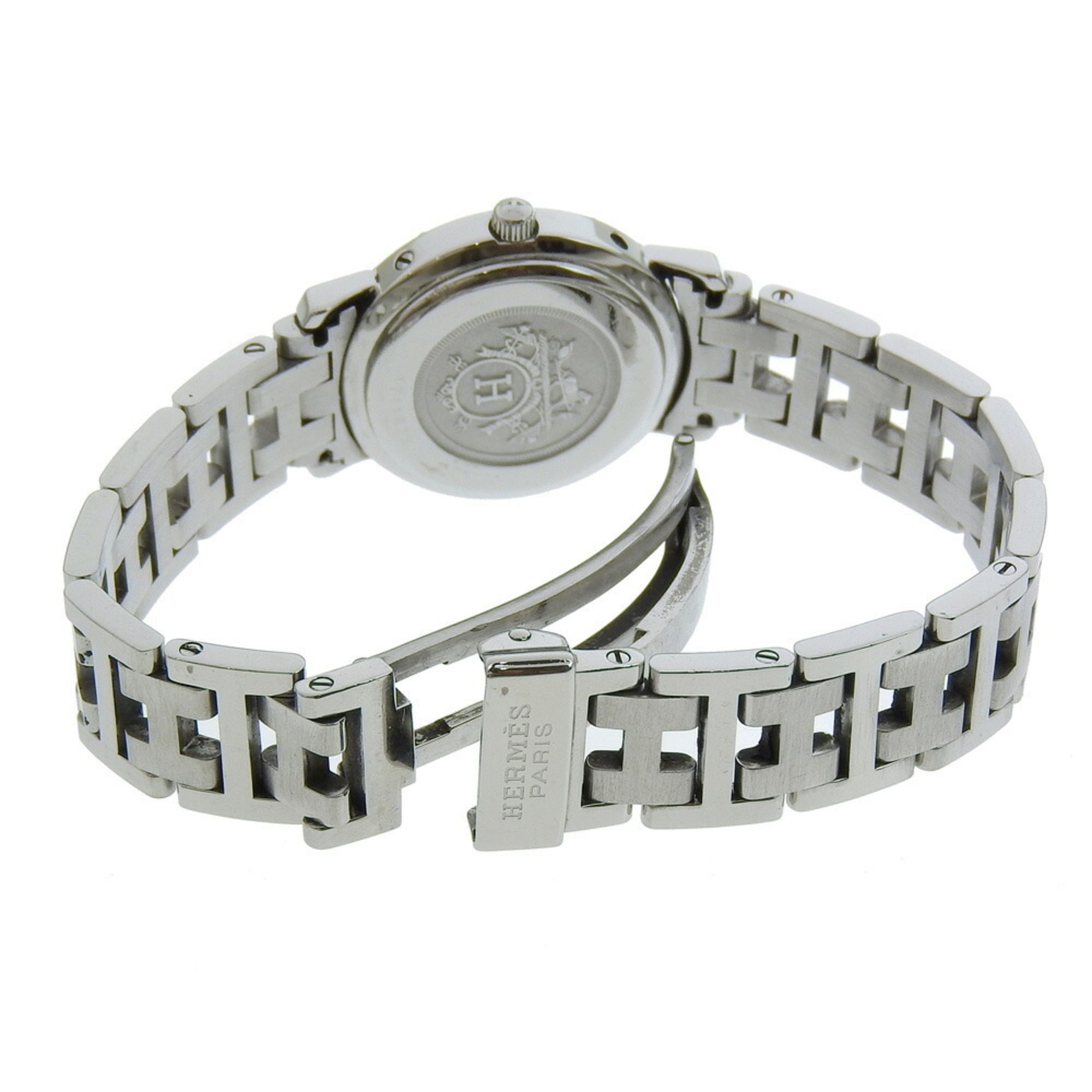 Hermes HERMES Clipper Watch CL4.210 Stainless Steel Quartz Analog Display White Dial Women's S212224805 — Good
