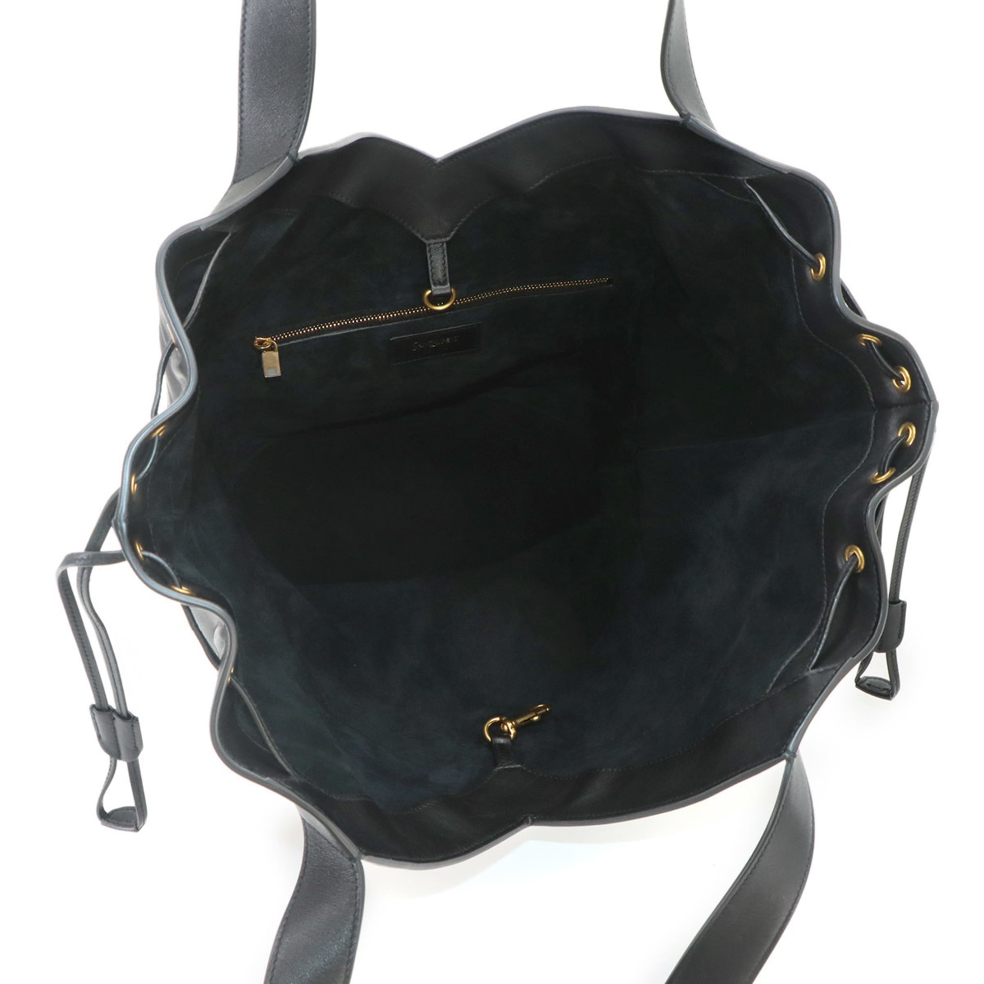 Saint Laurent Y Hobo Tote Handbag, Leather, Black, 833160 Bag — New - Store Return