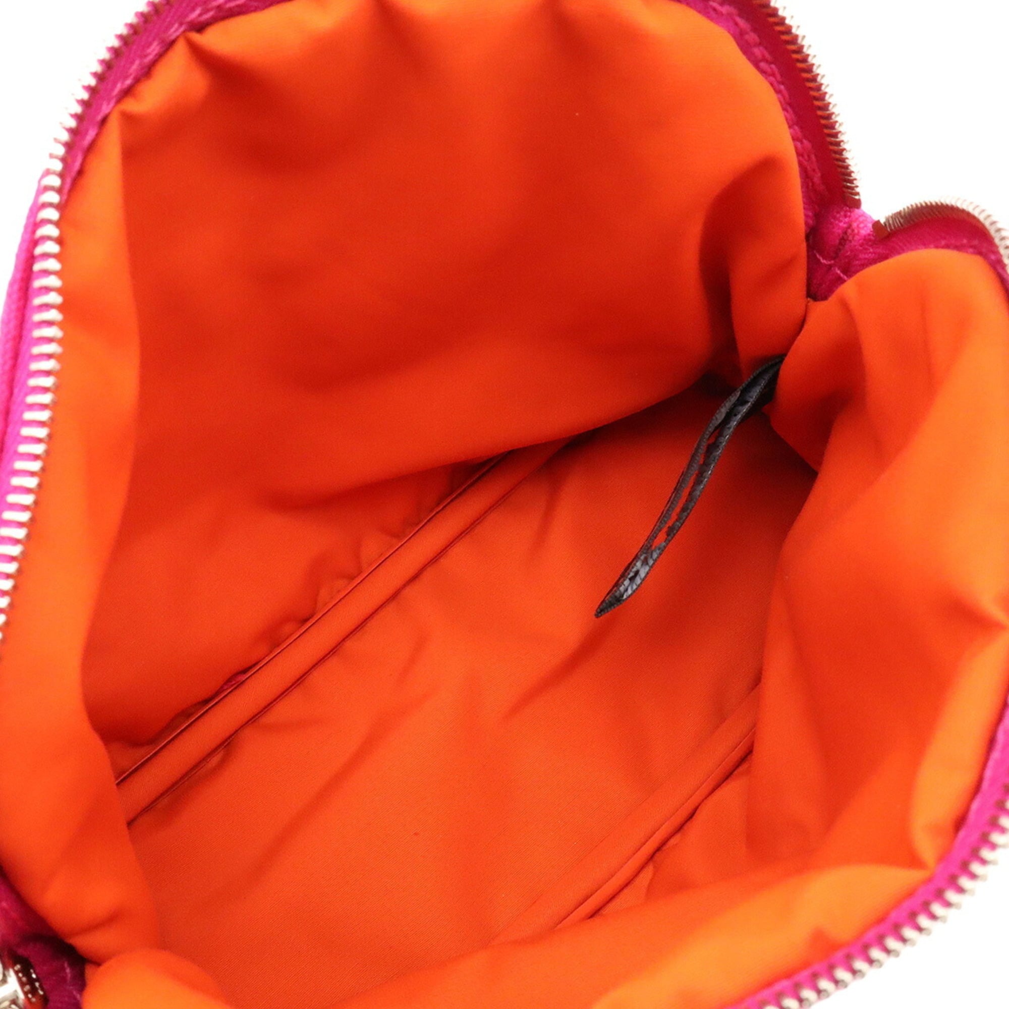 HERMES Bolide Pouch 20 Handbag Multi-purpose Canvas Leather Fuchsia Pink — Like New