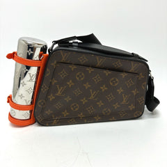 LOUIS VUITTON M46462 Monogram Macassar Biker Messenger Shoulder Bag in Canvas, Men's, Brown, Like New — Like New