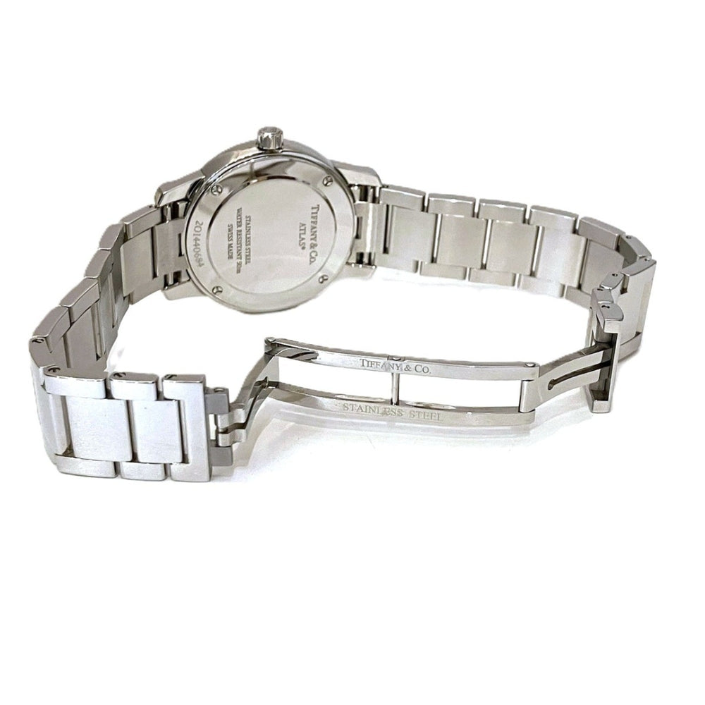 Tiffany & Co. Atlas 2-Hand Date Watch, Total Weight 58.8g, Stainless Steel, Quartz Movement, Blue Dial, 63452807 — Very Good