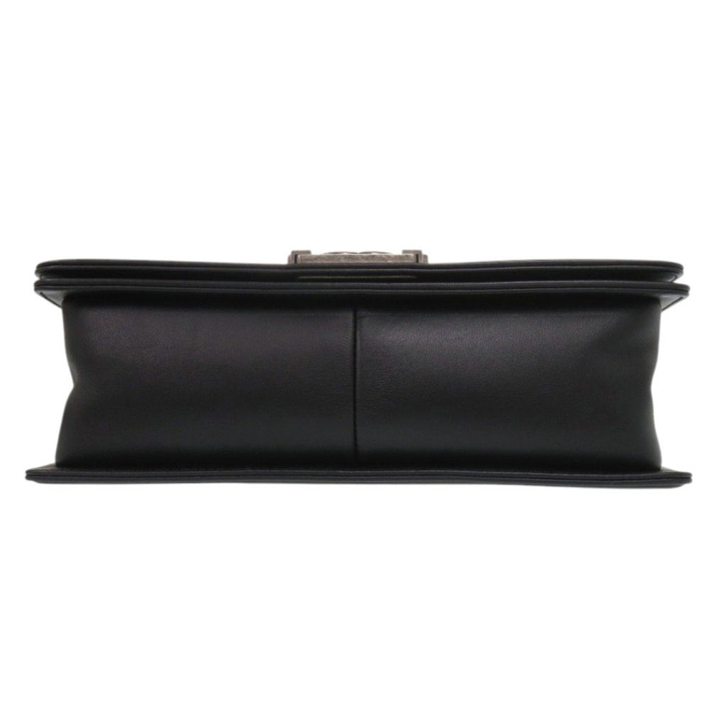 Chanel Boy 25 Coco Mark Lambskin Black Random Plate Shoulder Bag 0269CHANEL — Like New