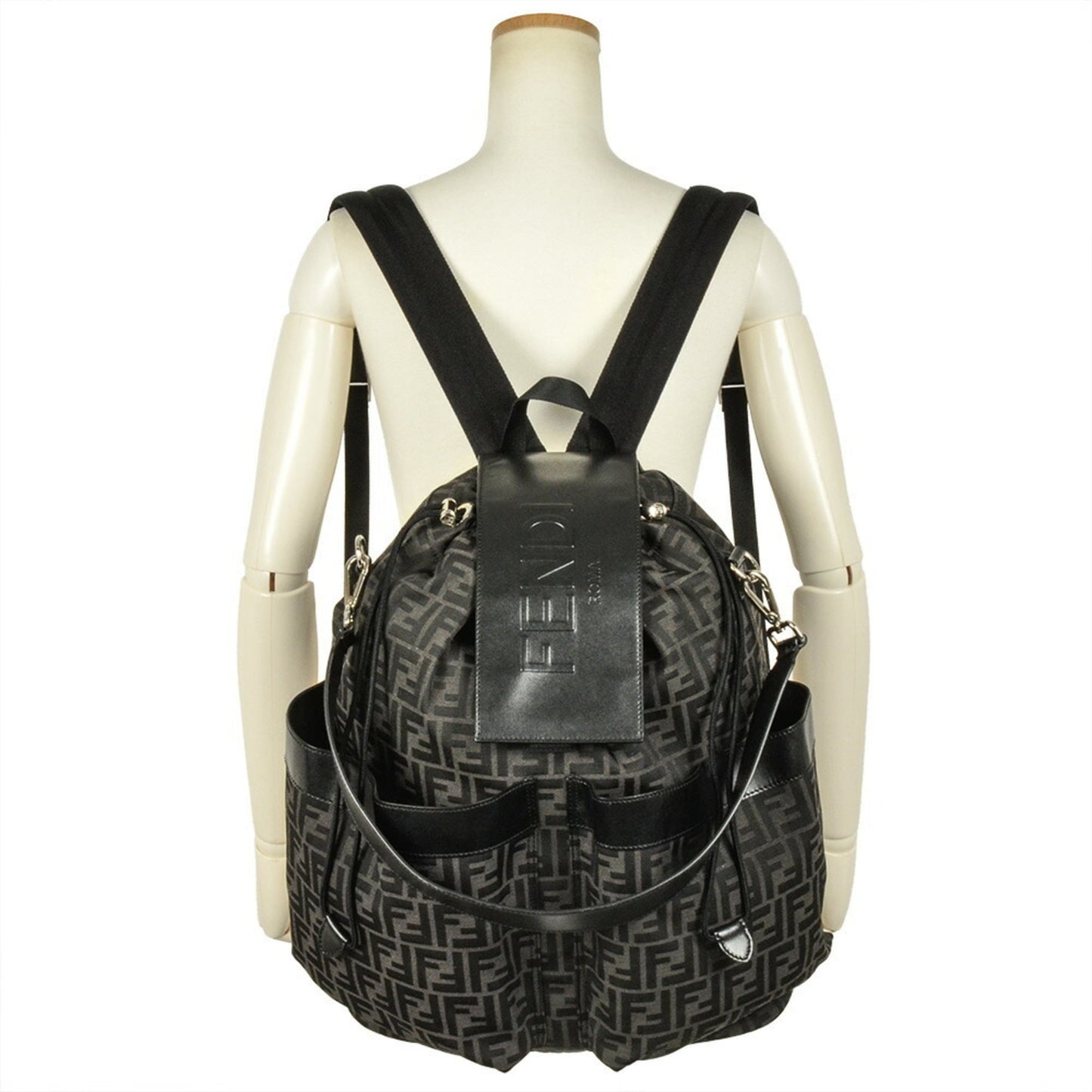 Fendi Strike Large Zucca Backpack 7VZ056AG0MF0NPN Black FF Jacquard