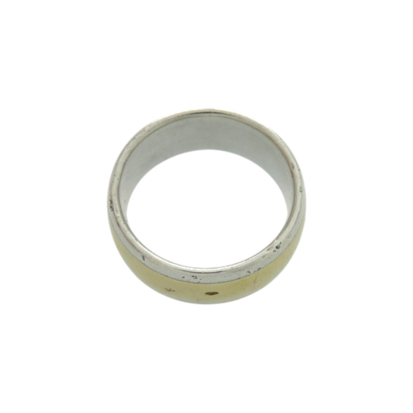 Excellent condition Hermes H logo ring in 925 silver and 18K yellow gold, size 58, 1633 HERMES