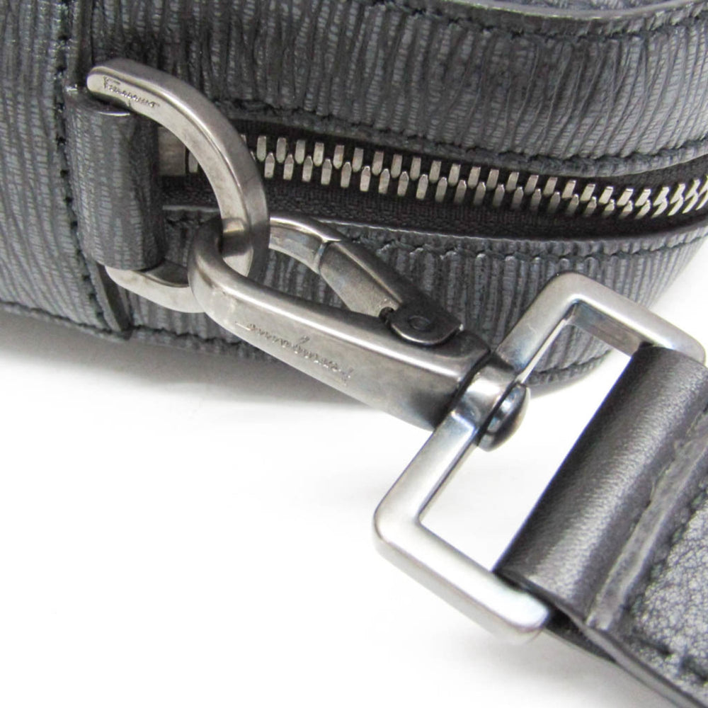 Salvatore Ferragamo FZ-24 0458 Men's Leather Briefcase,Handbag Black — Like New