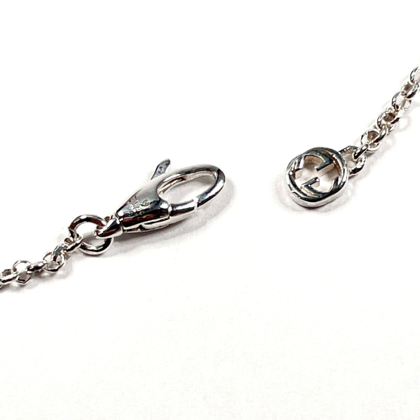 GUCCI Double G Key Arabesque Necklace Silver Women's