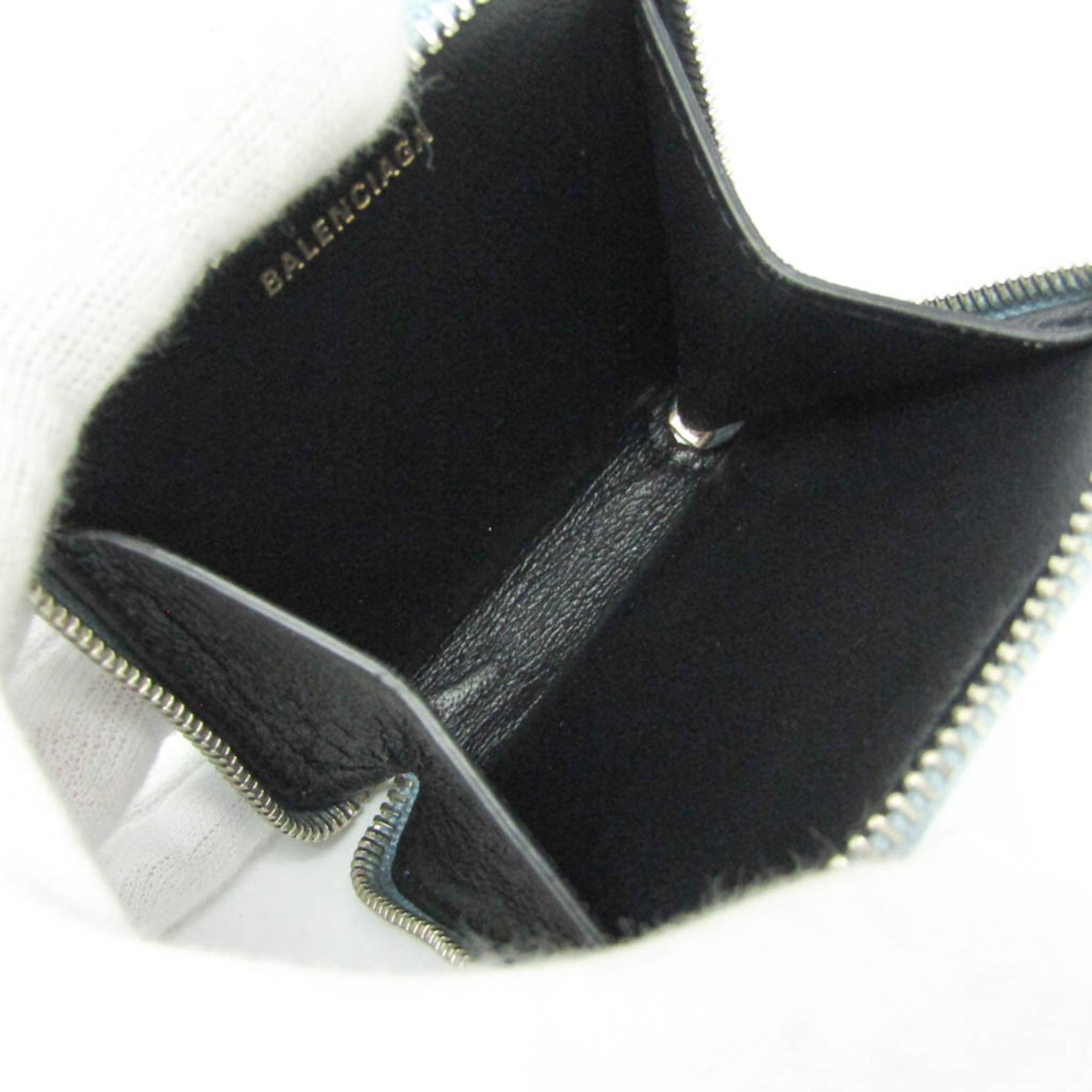 Balenciaga Ville 528926 Women,Men Leather Coin Purse/coin Case Light Blue