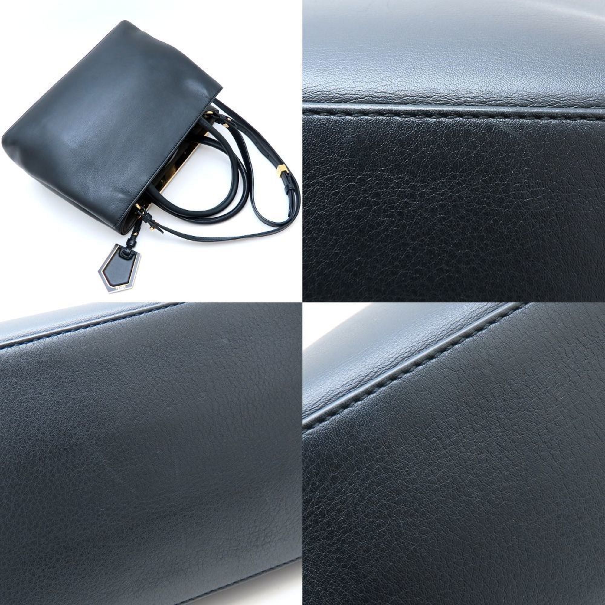 FENDI 8BH253 2-Way Handbag Leather Black Women's 352925