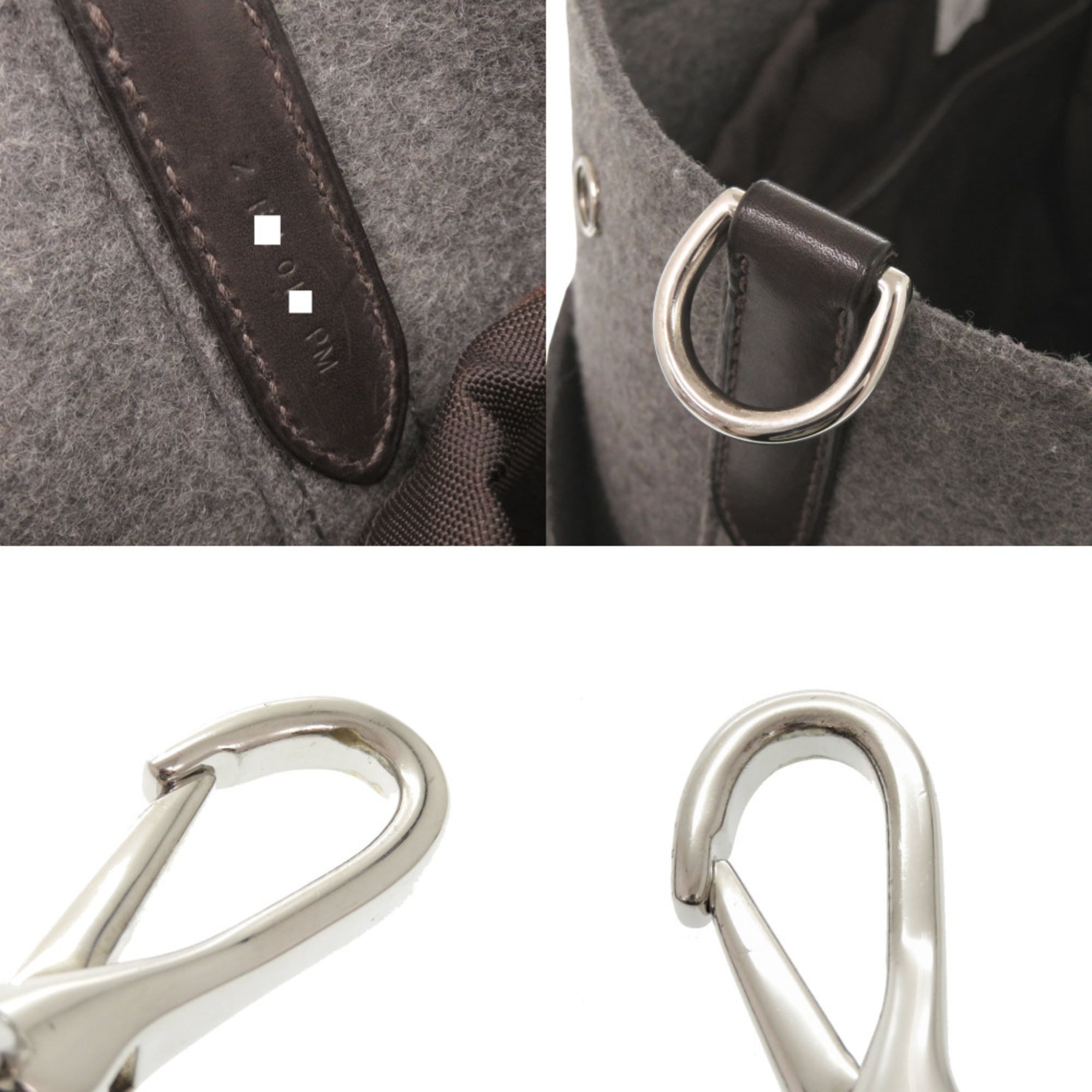 Hermes Sac de Pansage Groom Felt Grimoyen Silver Hardware Z Stamp (2021) 2-Way Tote Bag 0264HERMES — Like New