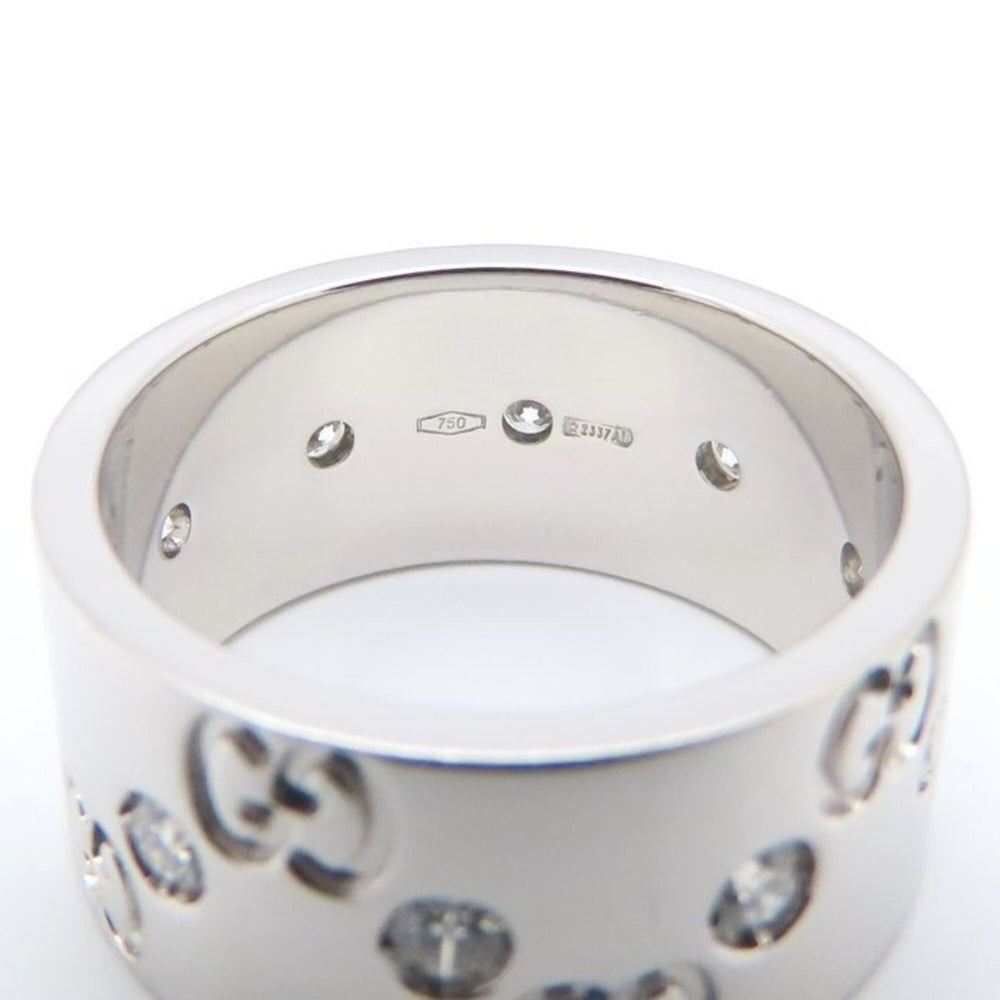 GUCCI Icon Wide Ring, Diamond Size 11, K18WG, Women's, Item No. 295401 — Like New