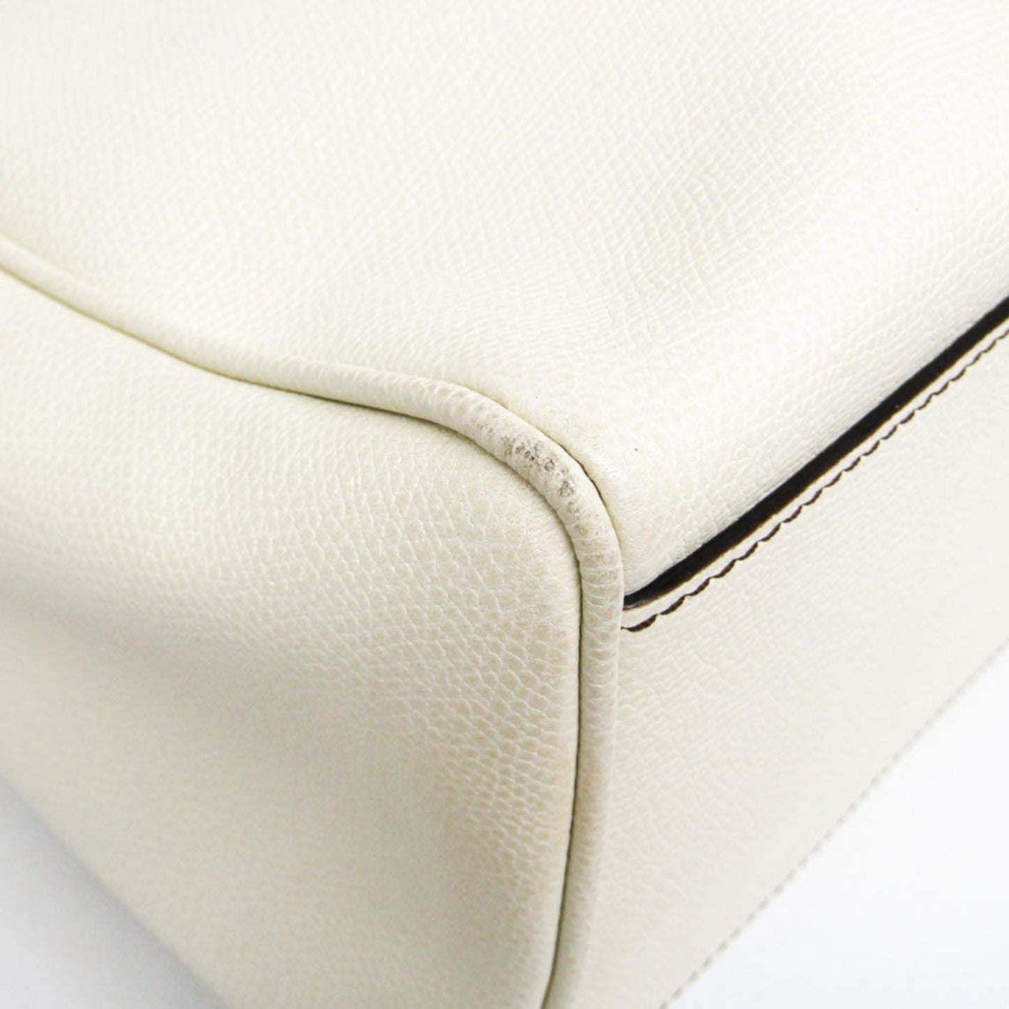 Valextra V5U41 J Bag Women's Leather Handbag Off-white