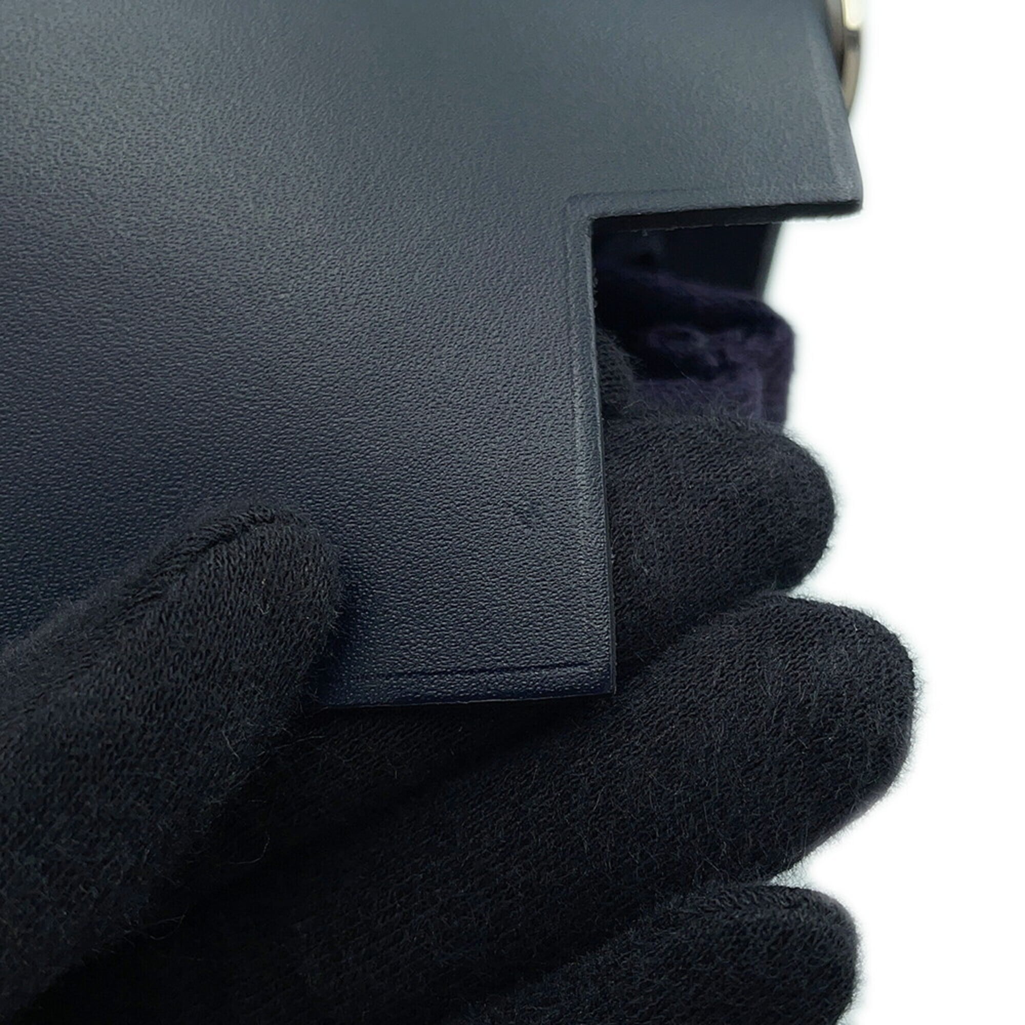 Hermes Shoulder Bag Herbag Zip Mini Black Blue Indigo Toile Military Vache Hunter K Stamp Handbag HERMES — Like New