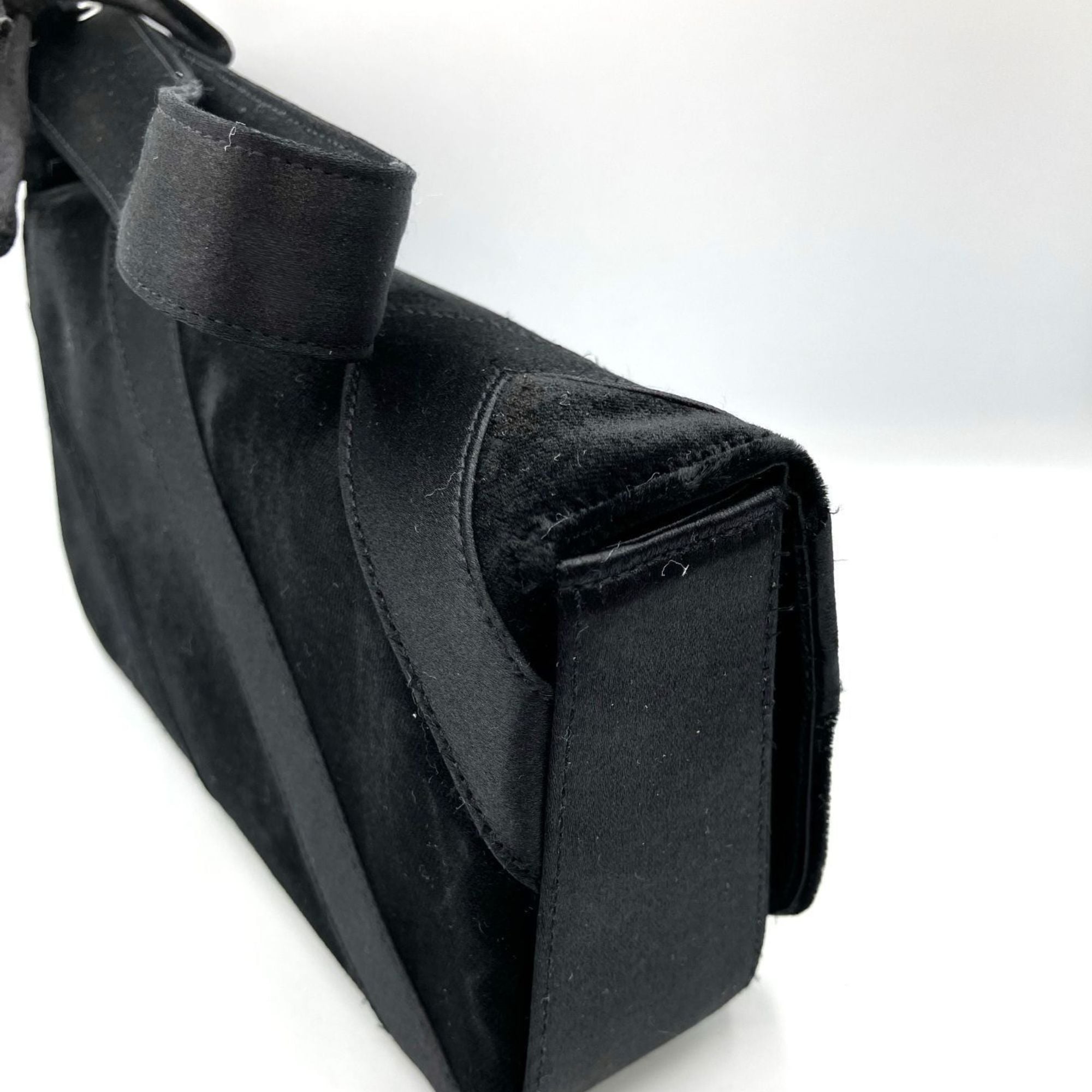 Salvatore Ferragamo makeup pouch in velvet, satin, and black