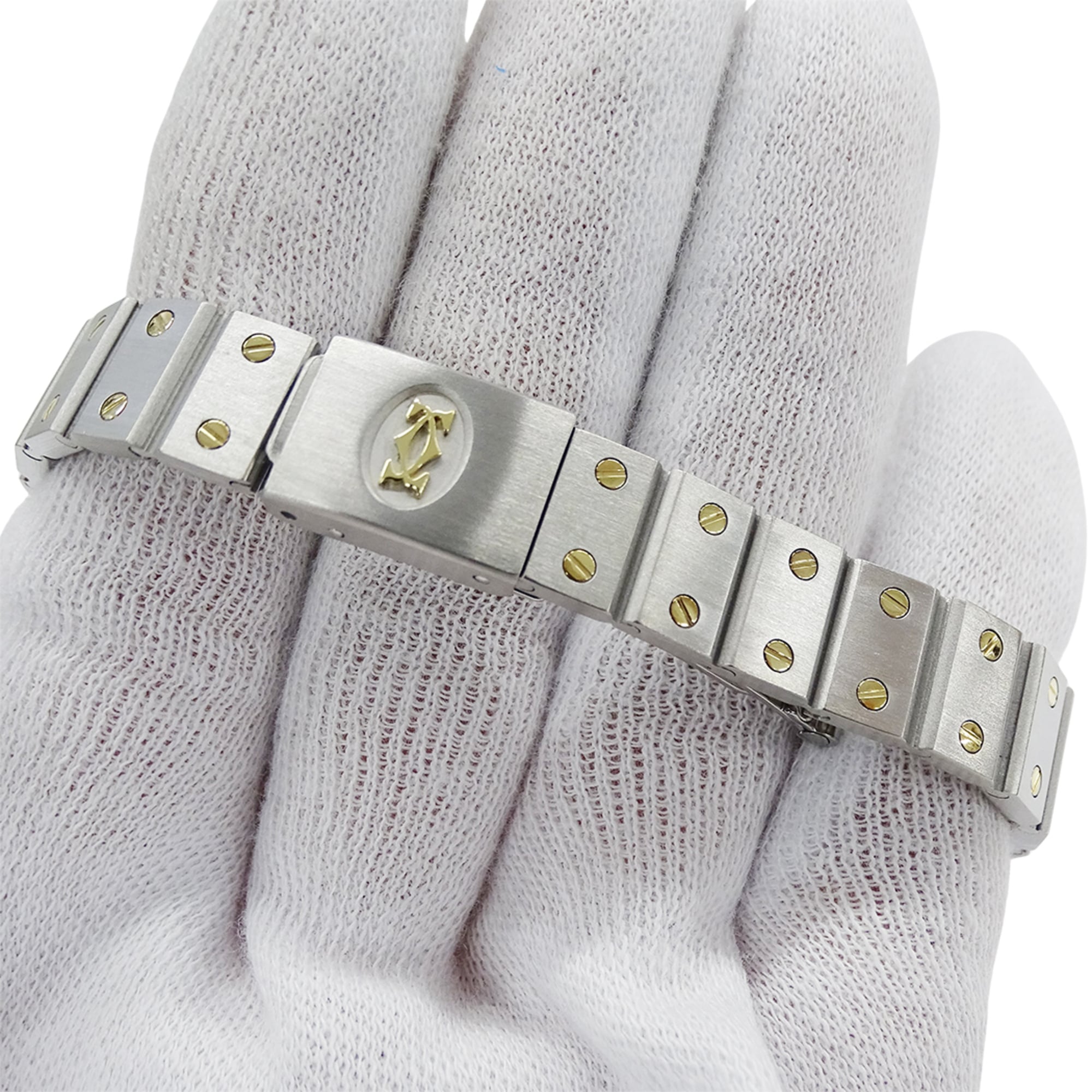 Cartier women's watch, Santos Vendôme SM, quartz movement, stainless steel (SS), gold (YG), model number 84041488 — Good