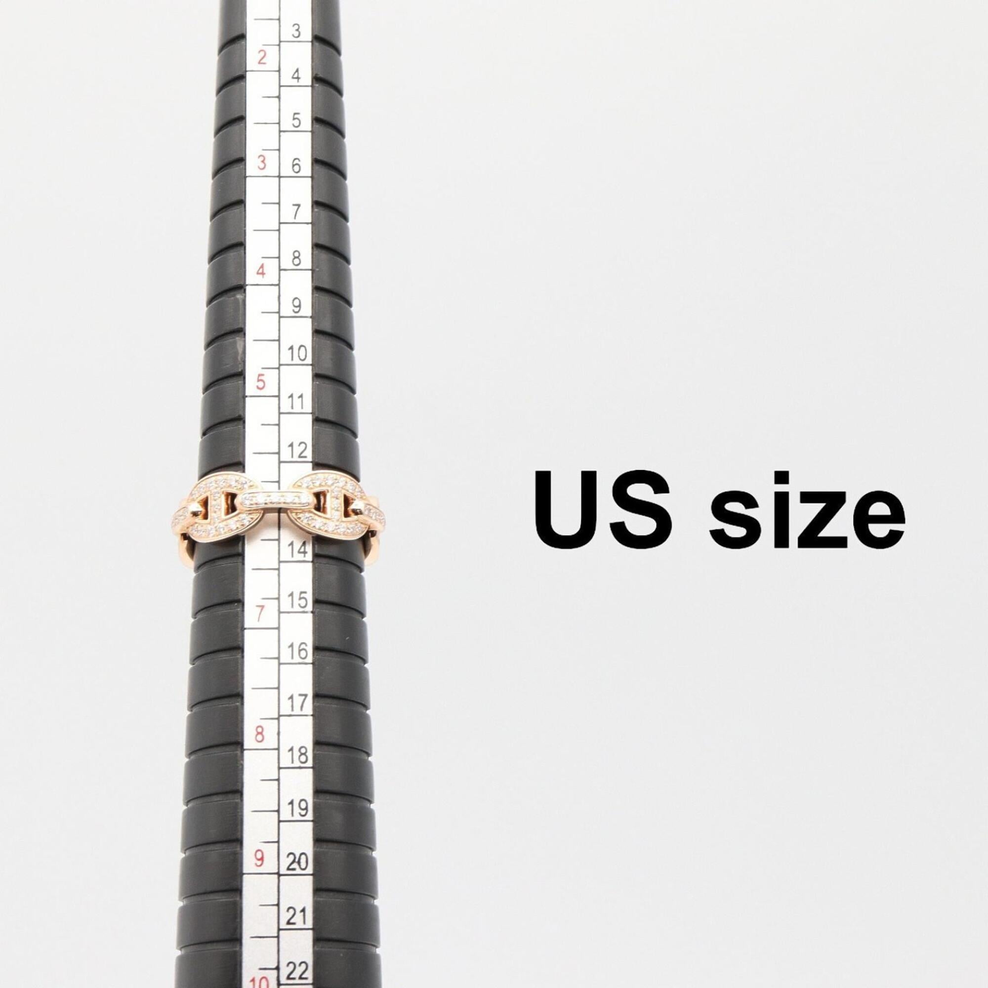 Hermes HERMES Enchainée PM Diamond Ring, Jewelry, 18KPG (Pink Gold), Diamond, Women's, Clear/Gold Tone — Like New