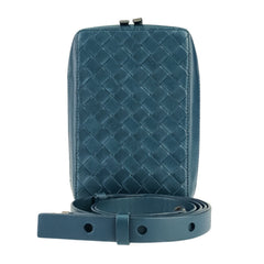 BOTTEGA VENETA Intrecciato Small The Valve Shoulder/Crossbody Bag 592692 VO0BI Blue Leather for Men and Women — Like New
