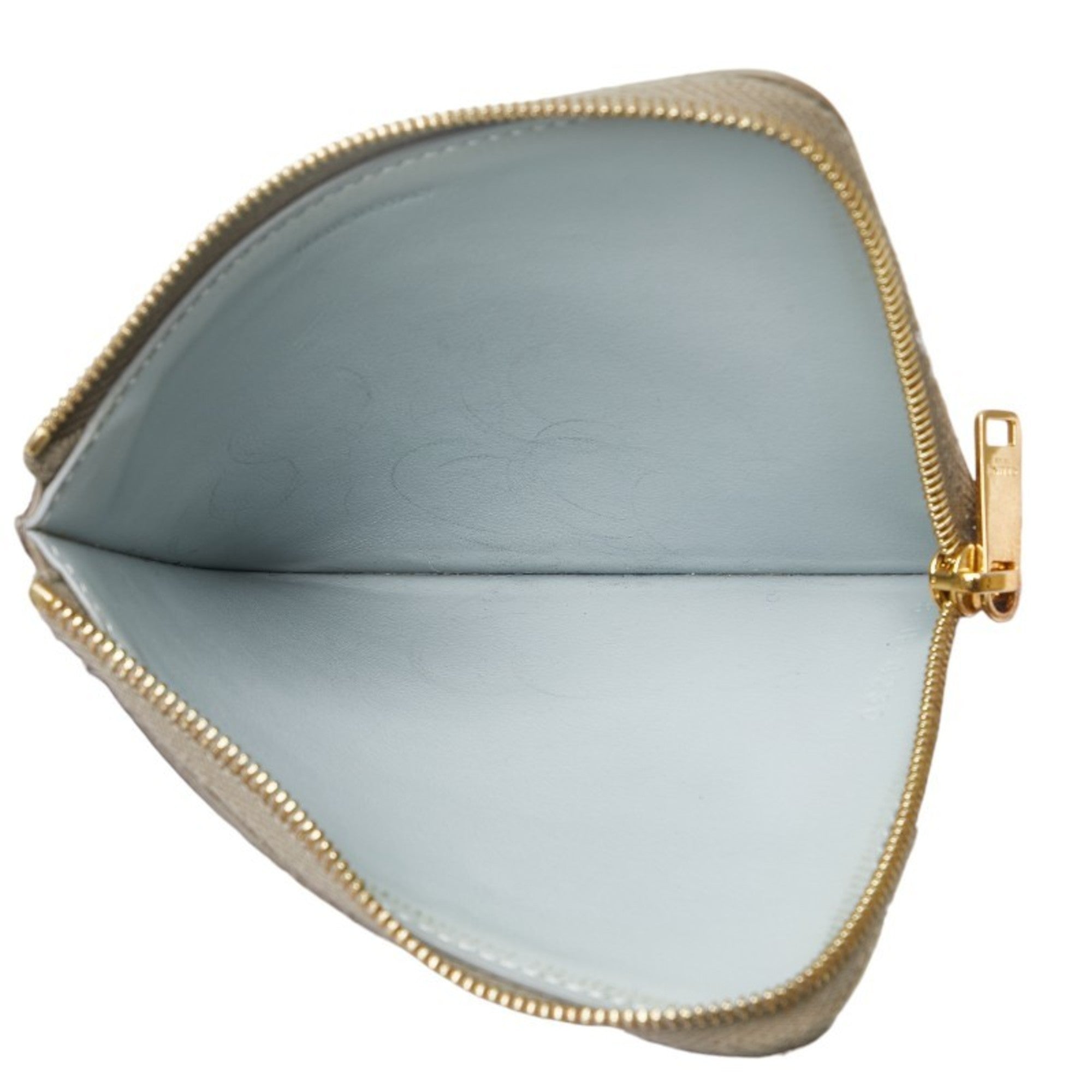 Celine L-shaped coin case, card compact wallet, grey leather, women's, CELINE