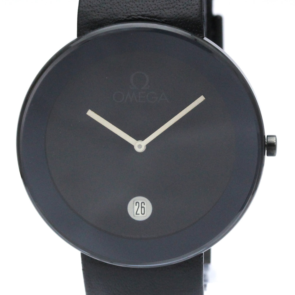 OMEGA Art Collection Ceramic Leather Quartz Mens Watch — Very Good