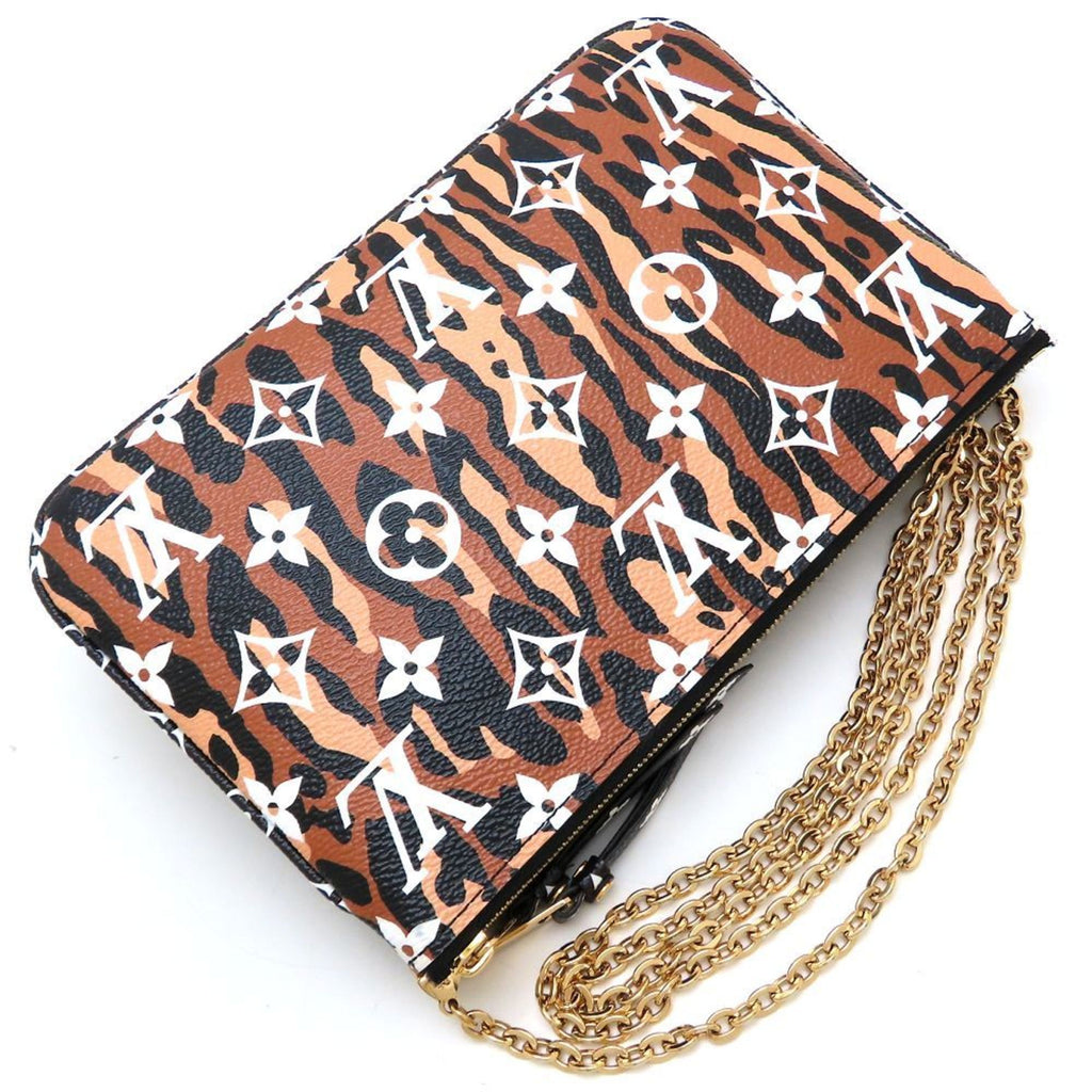 LOUIS VUITTON Monogram Jungle Pochette Double Zip M67874 Shoulder Bag in Noir Brown, Women's, 352766